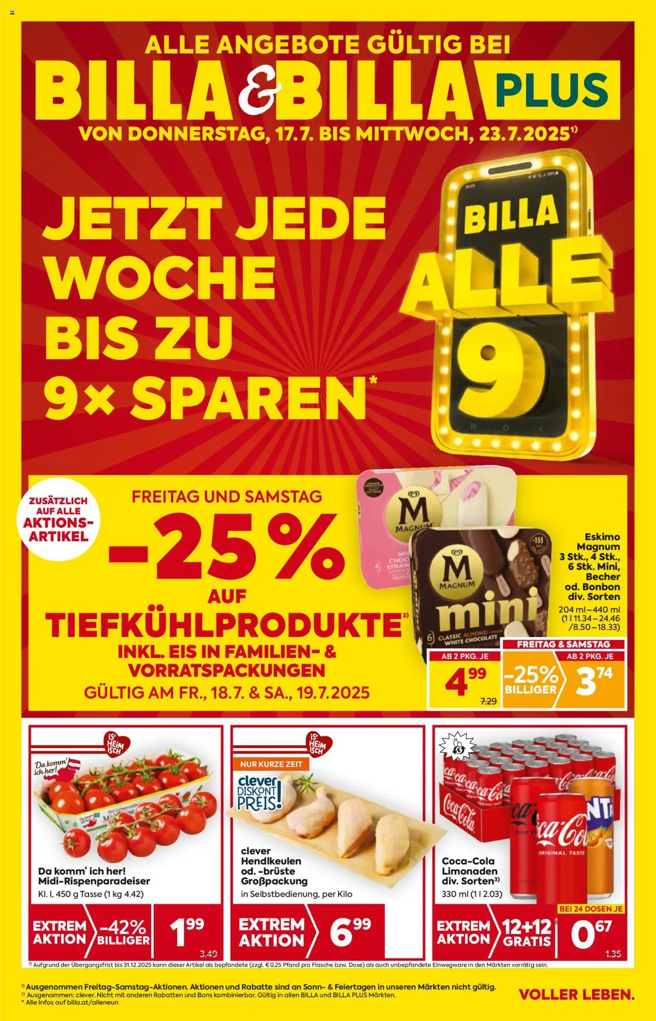 Billa Flugblatt - Burgenland gültig ab 17.07.2025 | Seite: 1 | Produkte: Eis