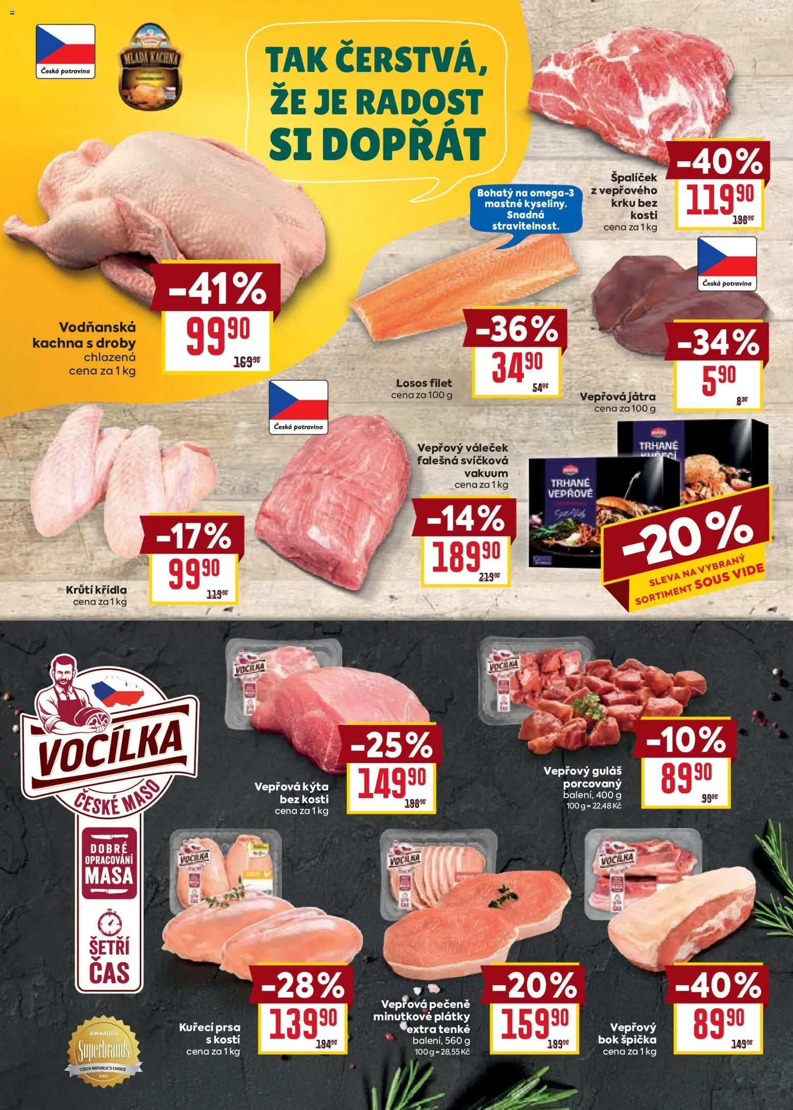 Billa Velký leták od 28.01.2026 | Strana: 4 | Produkty: Vepřová pečeně, Losos Filet, Losos, Váleček