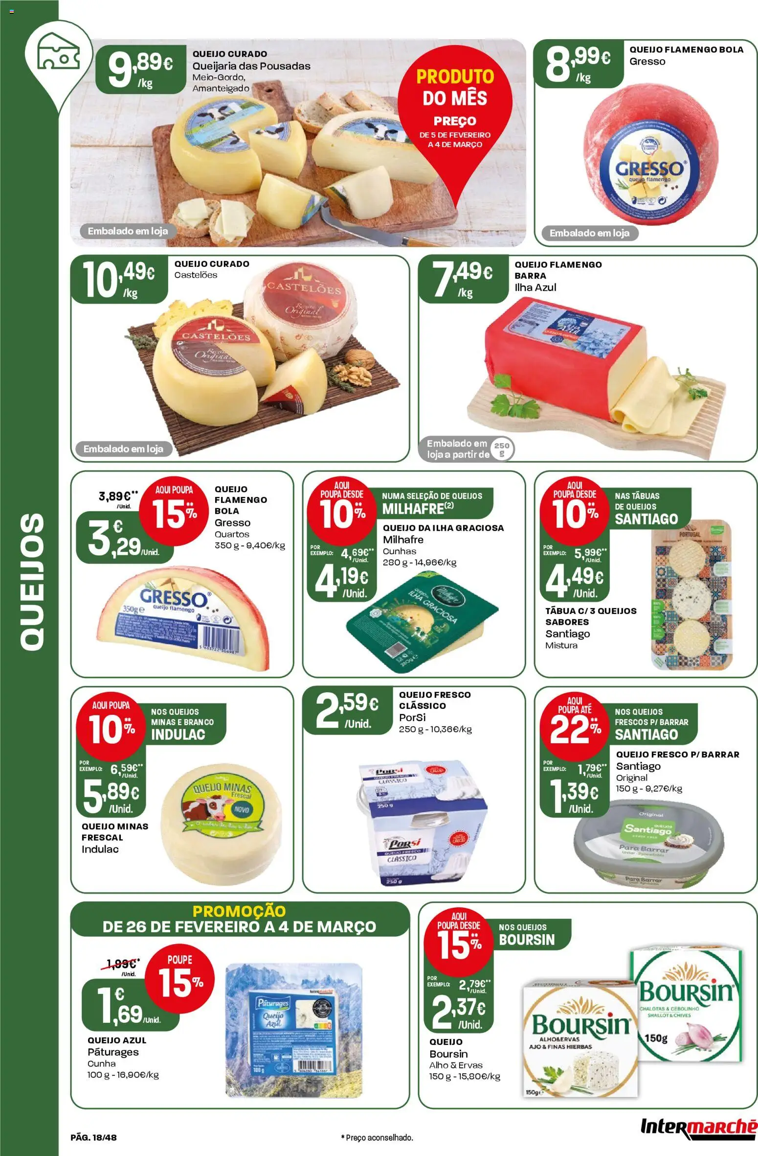 Intermarché folheto │ válido de 26.02.2026 | Página: 18 | Produtos: Tábua, Queijo