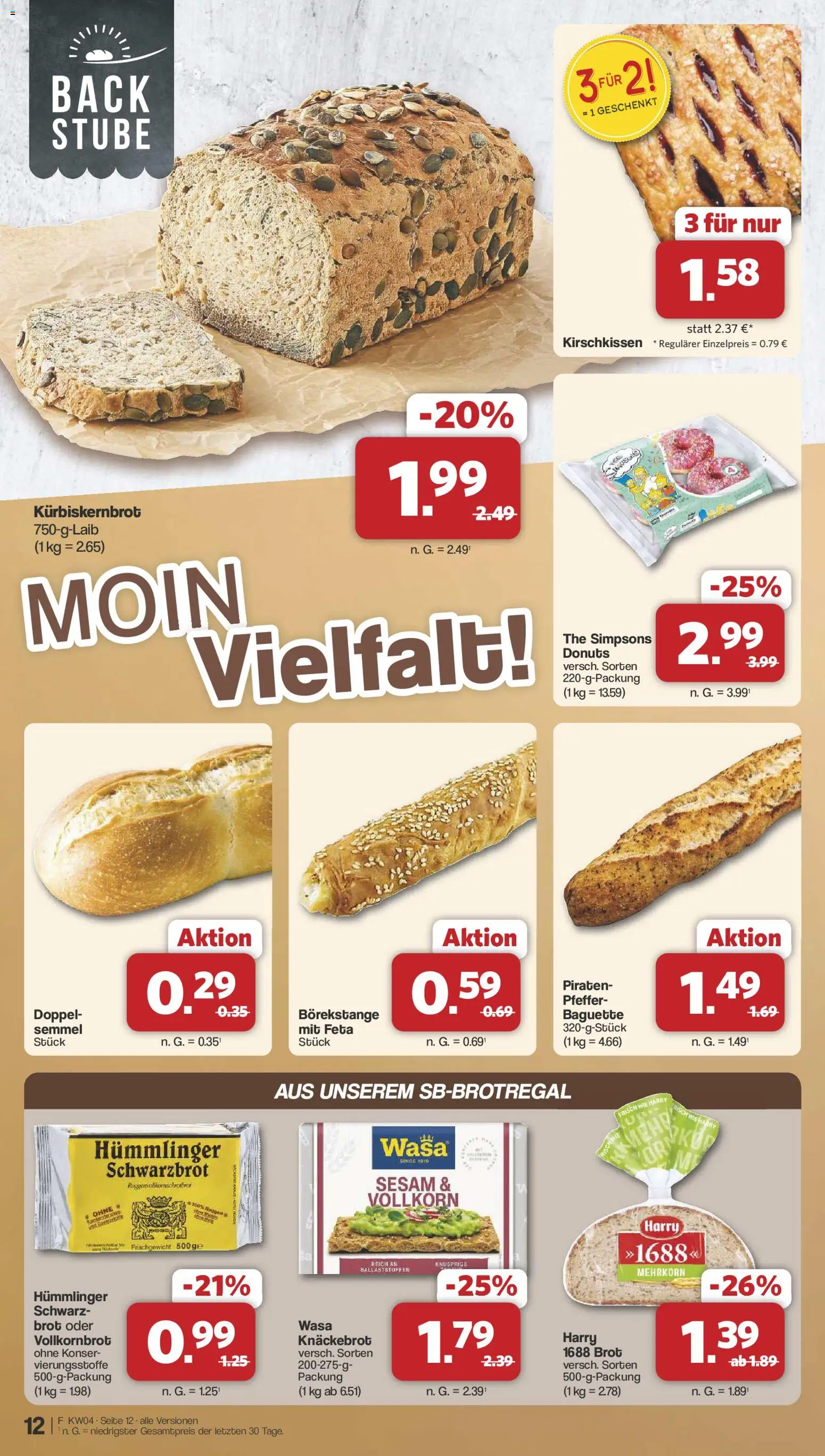 Famila Nordwest Prospekt 	 – gültig ab 19.01.2026 | Seite: 12 | Produkte: Vollkornbrot, Donuts, Pfeffer, Brot
