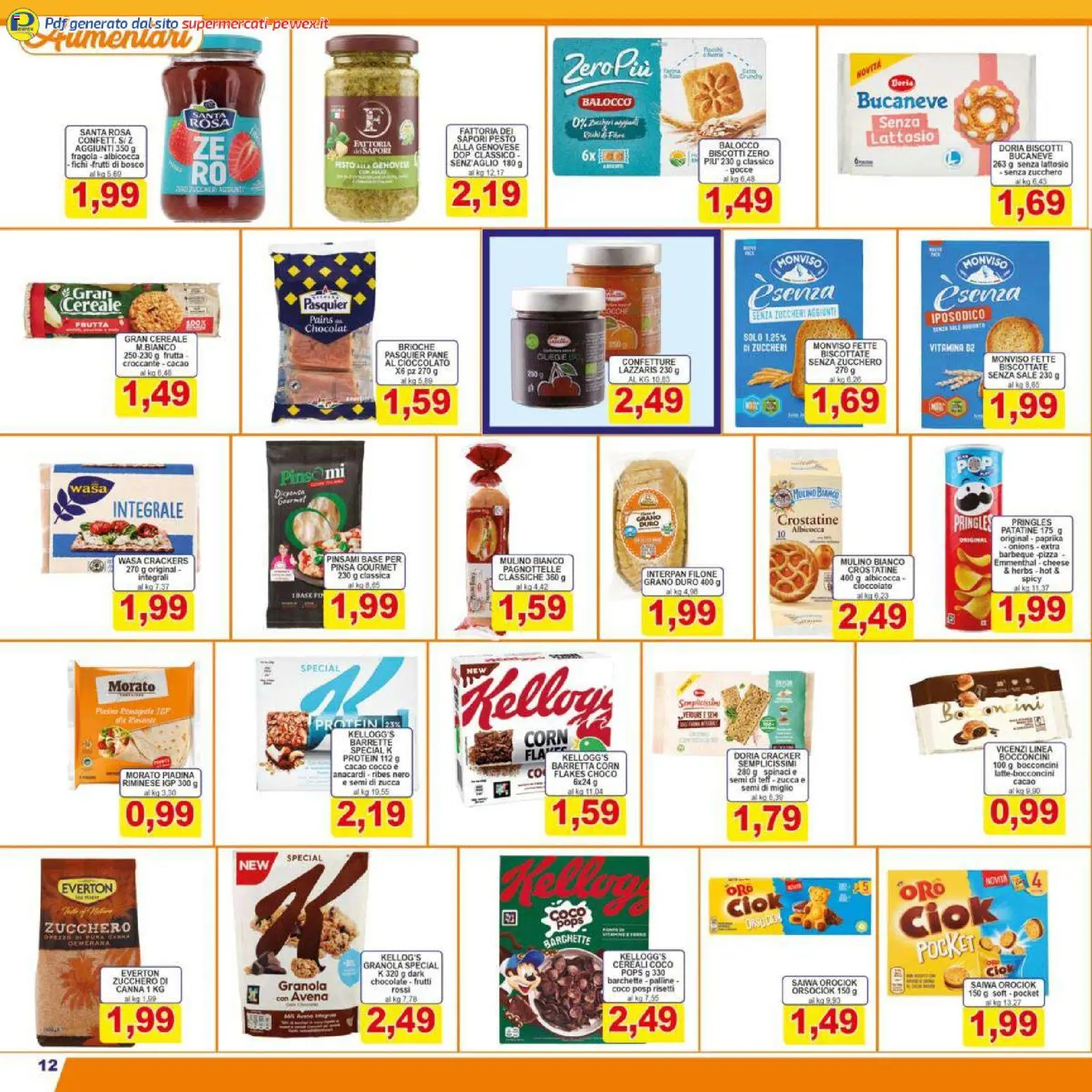Volantino Pewex del 07.01.2026 | Pagina: 12 | Prodotti: Patatine, Spinaci, Piadina, Cocco
