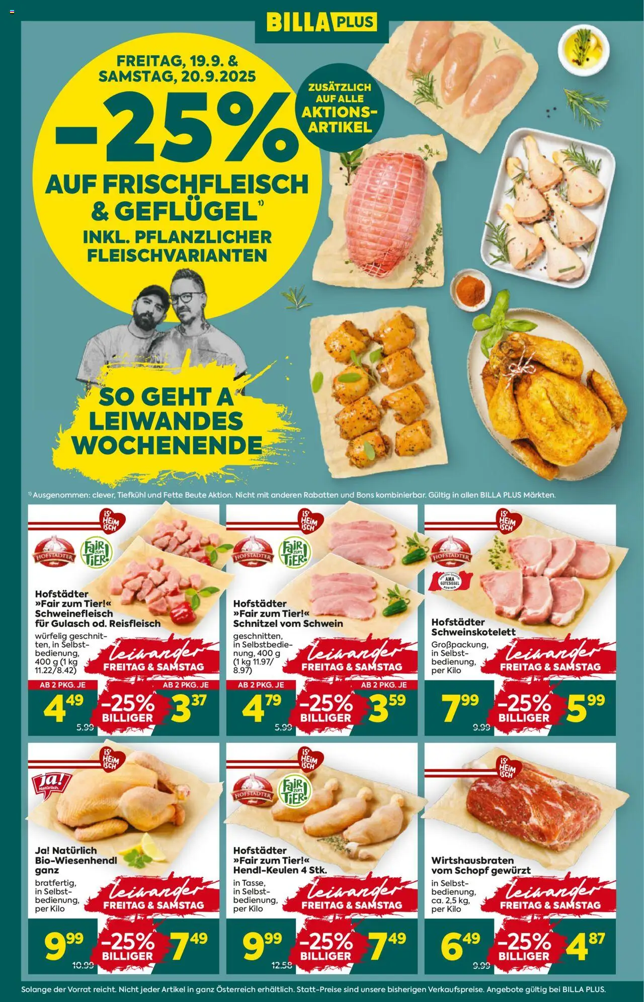 Billa Plus Flugblatt gültig ab 18.09.2025 | Seite: 2 | Produkte: Schweinefleisch