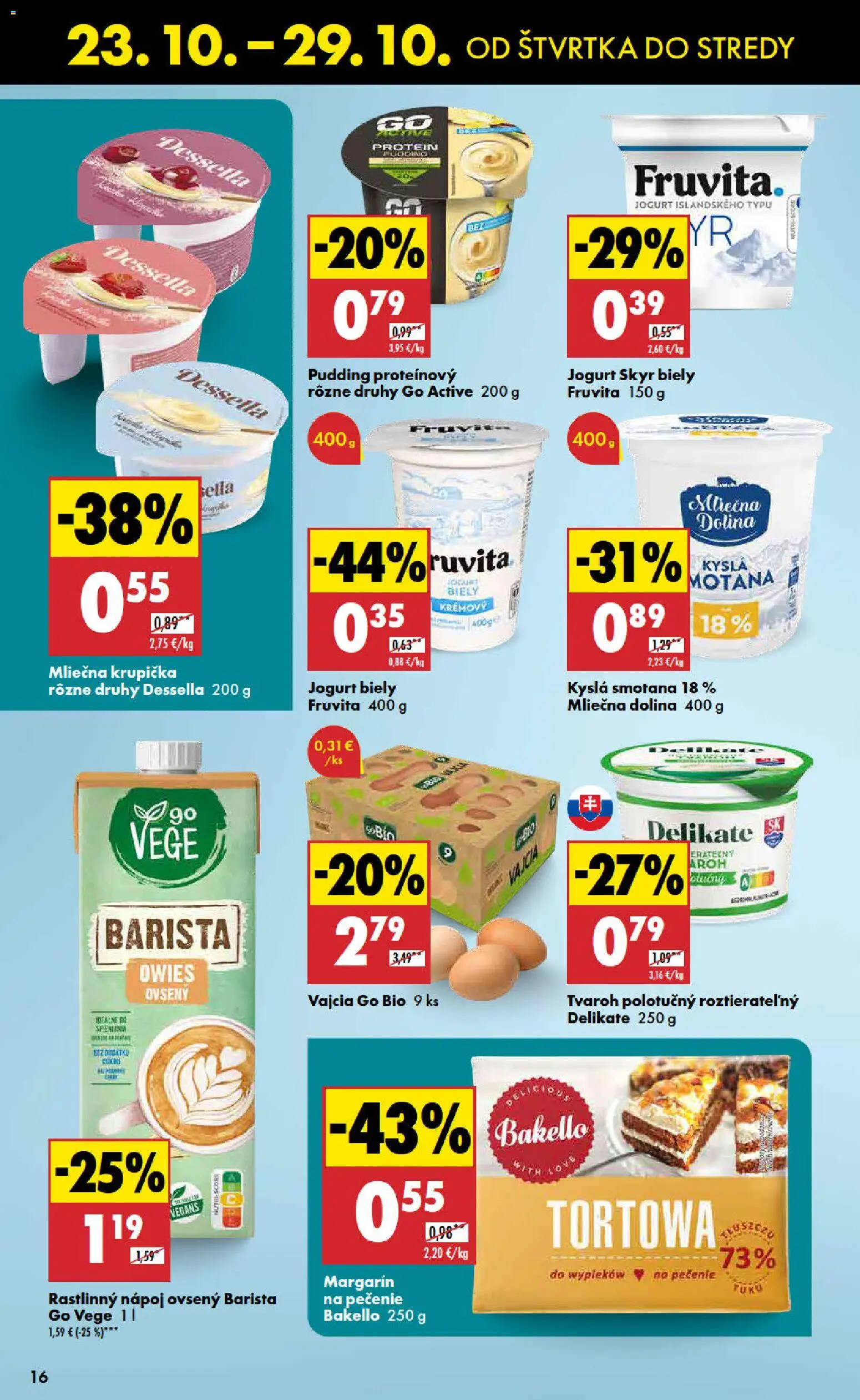 Nové Biedronka akcie – leták je platný od 23.10.2025 | Strana: 16 | Produkty: Jogurt, Vajcia, Barista, Smotana