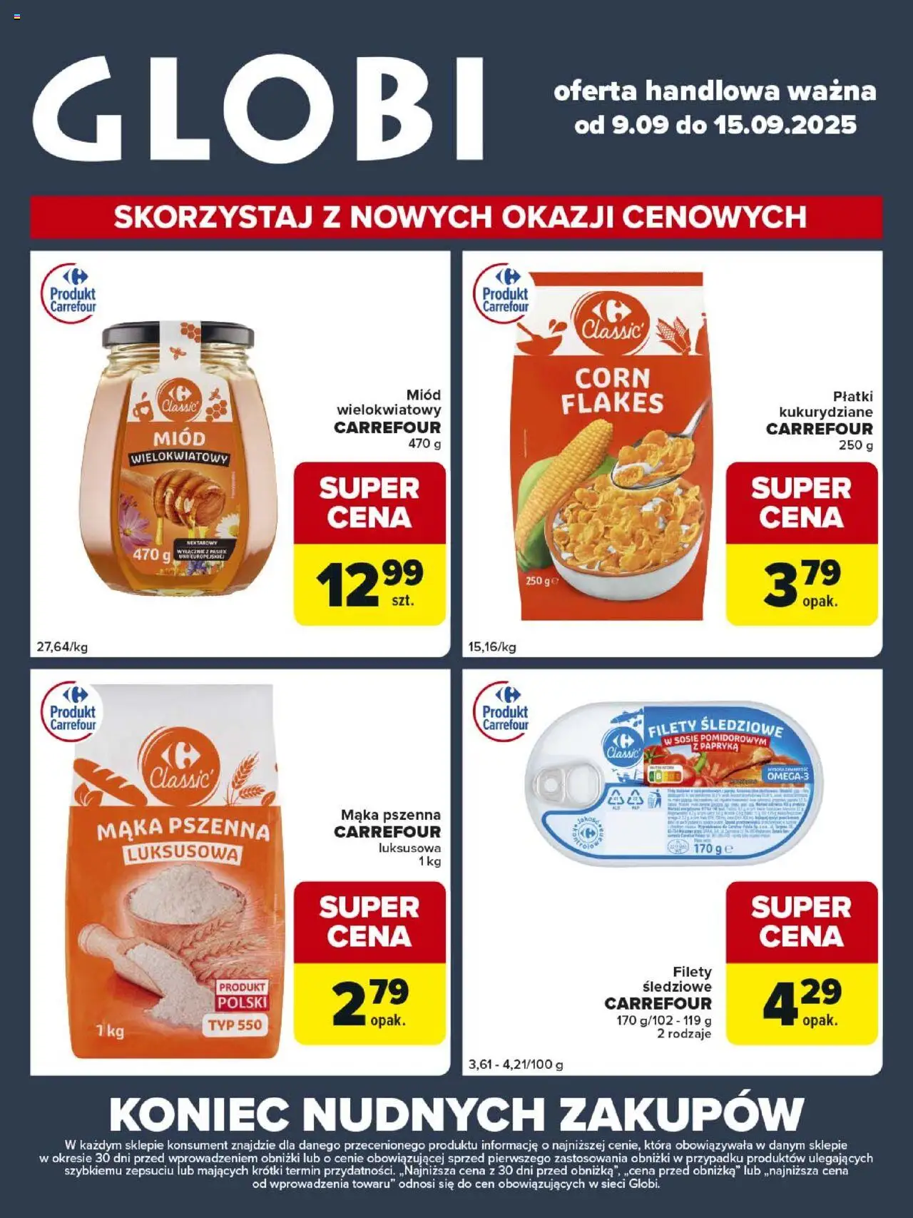 Carrefour Gazetka - Globi od 09.09.2025 | Strona: 2 | Produkty: Miód, Płatki kukurydziane, Papryka, Płatki