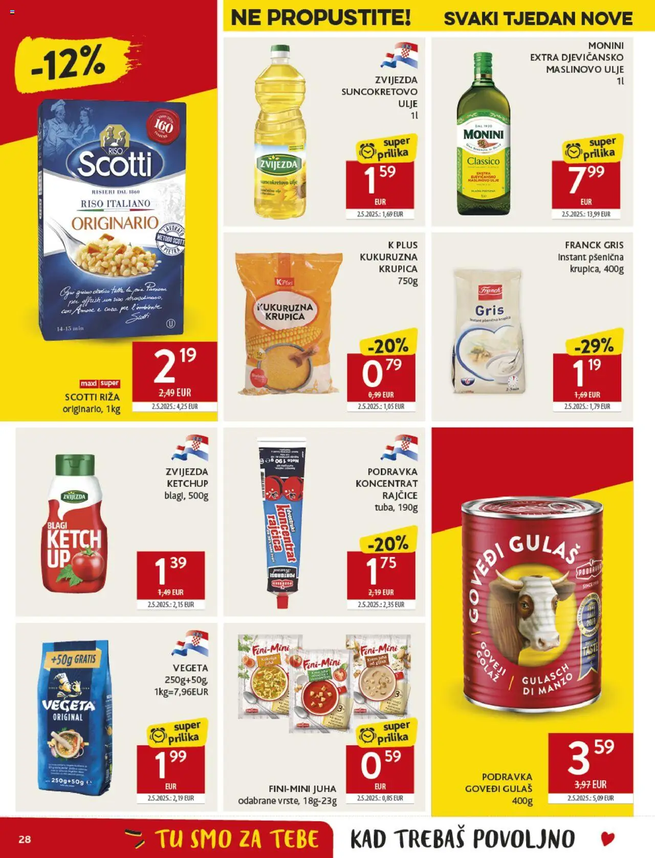 Konzum HR akciós ujság - amely érvényes a következő dátumtól: 08.10.2025 | Oldal: 28 | Termékek: Vegeta, Ketchup