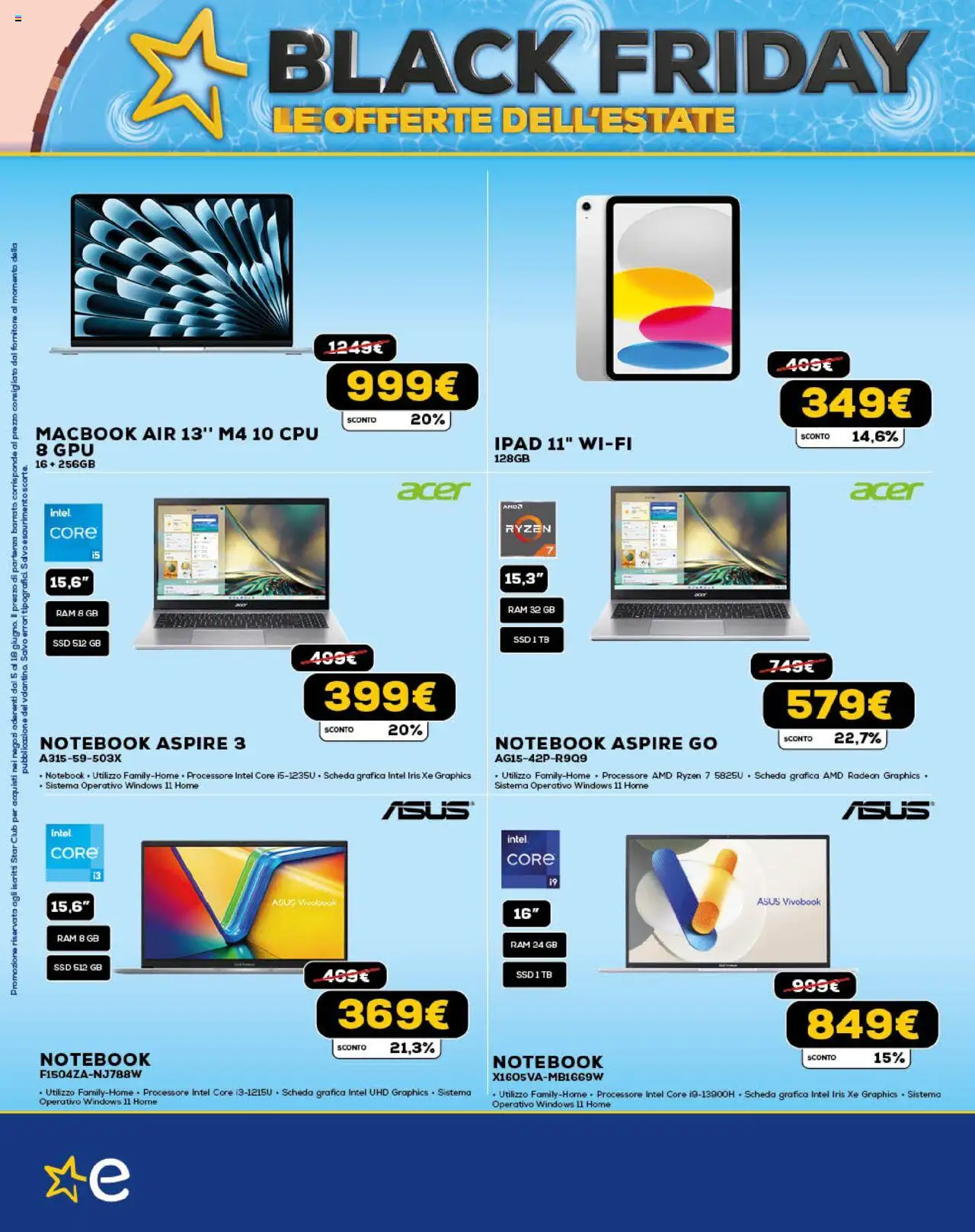 Volantino Euronics del 05.06.2025 | Pagina: 8 | Prodotti: Notebook, Macbook air, Ipad, Macbook
