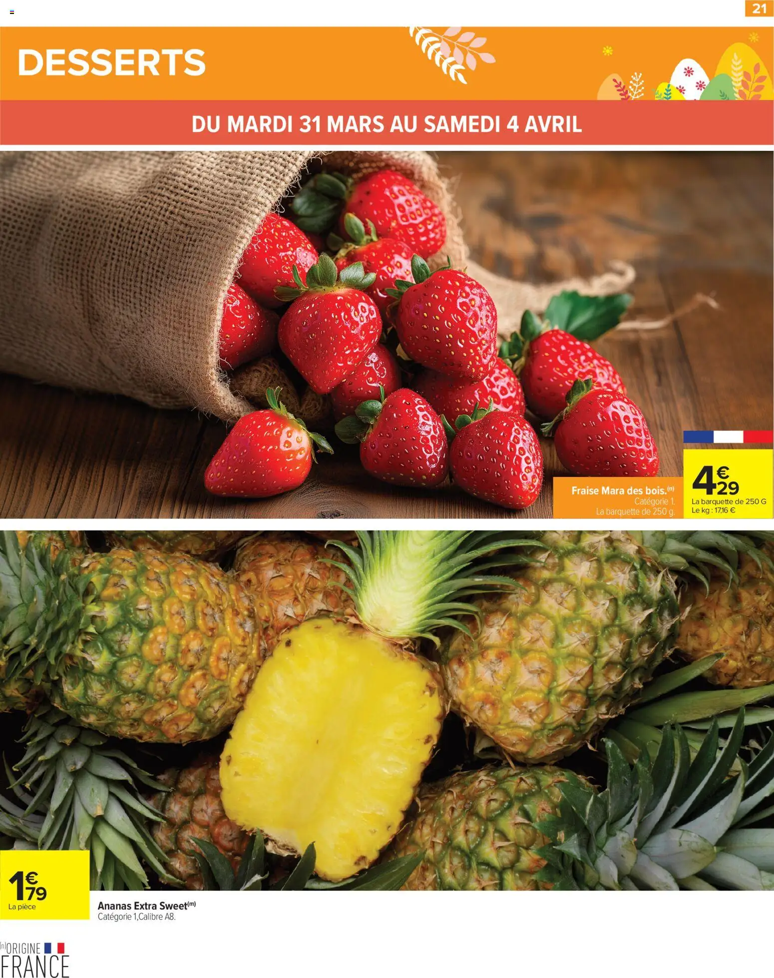 {H1} | Page: 21 | Produits: Fraise, Ananas