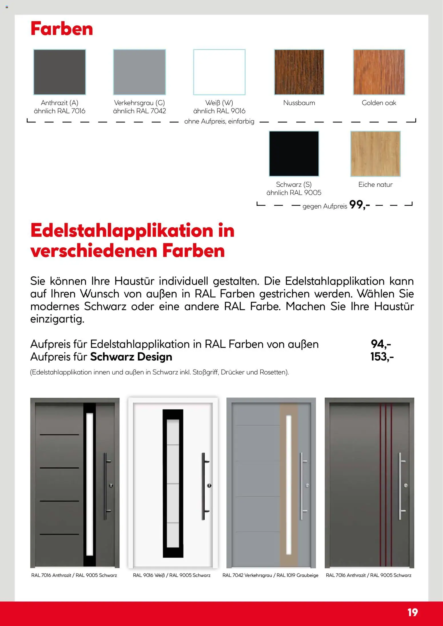 Hellweg Splendoor Innentüren Katalog – gültig ab 05.12.2025 | Seite: 19 | Produkte: Drucker