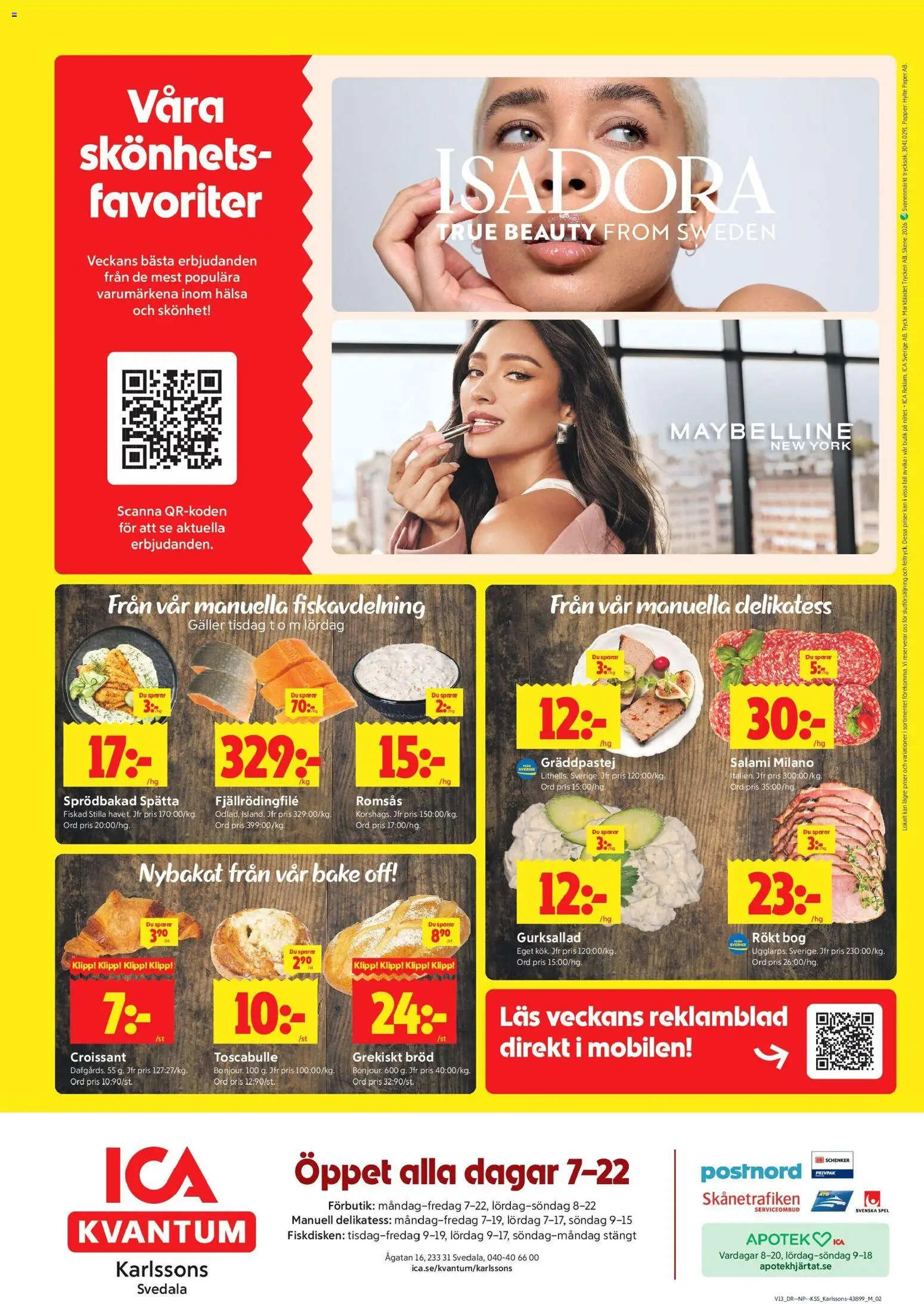 ICA Kvantum reklamblad aktuell från 23.03.2026 | Sida: 12 | Produkter: Romsås, Salami, Papper, Spel