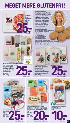 REMA 1000 glutenfri kernebrød, lyst franskbrød i skiver, Skagenslapper, sandwichstykker, burgerboller eller kanelsnegle Dybfrost, REMA 1000 glutenfri kernebrød, lyst franskbrød i skiver, Skagenslapper, sandwichstykker, burgerboller eller kanelsnegle Dybfrost 260-500 g gyldig fra 07.12.2025 | Side: 21