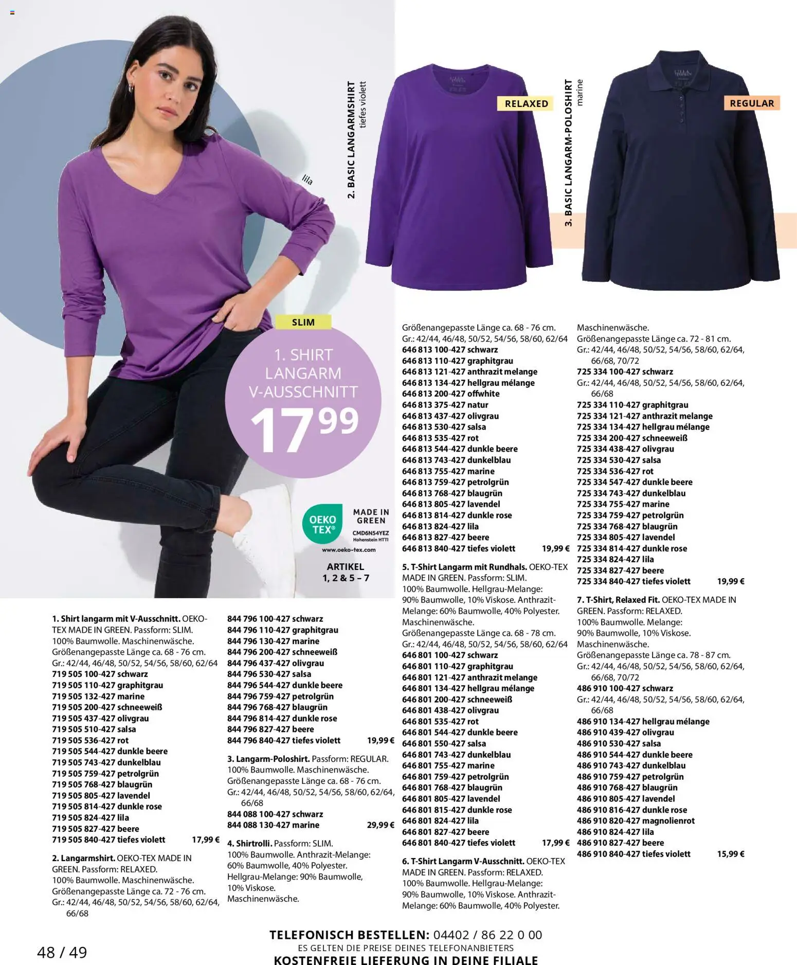 Ulla Popken Prospekt 	 – gültig ab 01.11.2025 | Seite: 48 | Produkte: Shirt, Langarmshirt, Lavendel