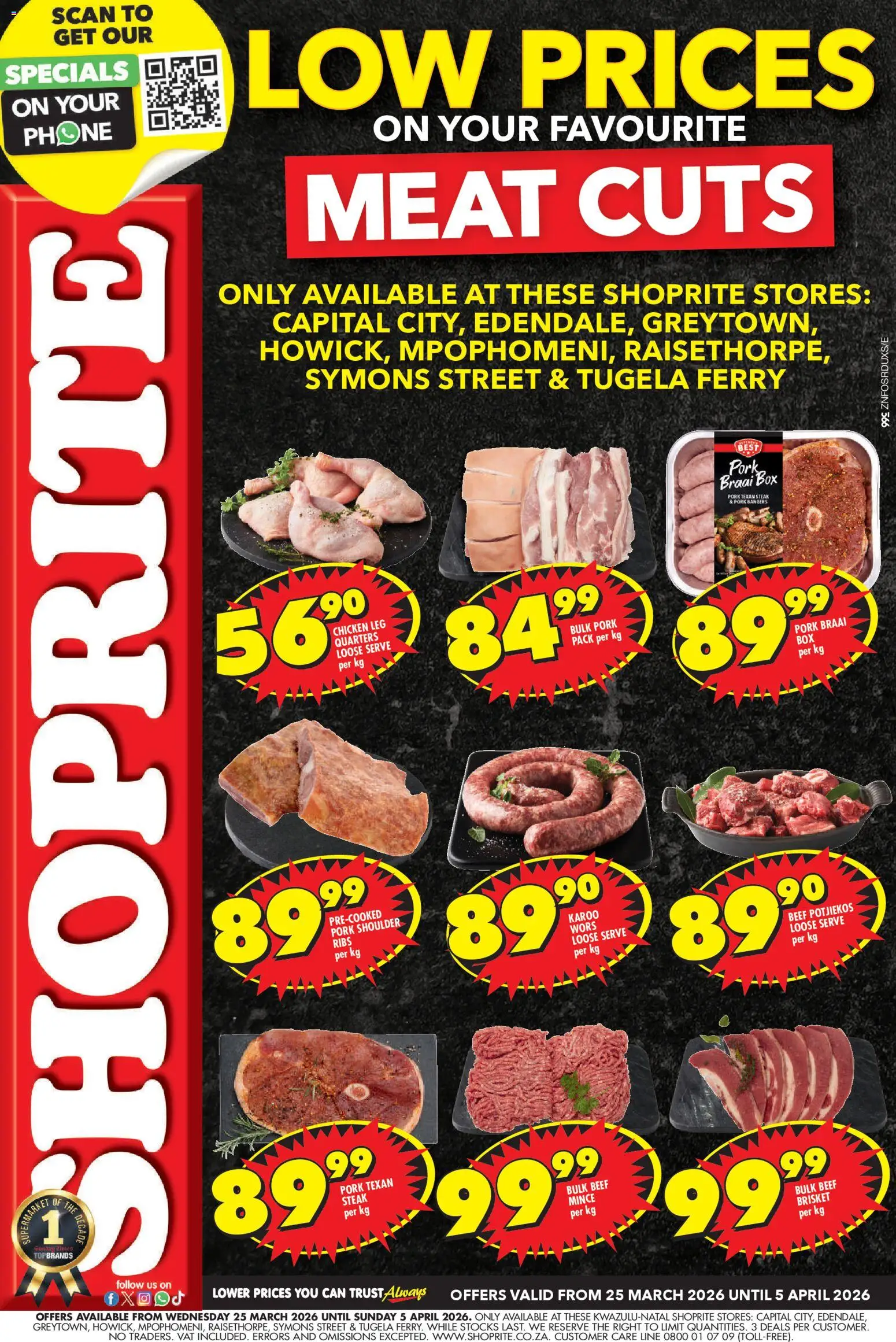 New Shoprite catalogue – valid from 25.03.2026 | Page: 1 | Products: Steak, Box, Ribs, Beef