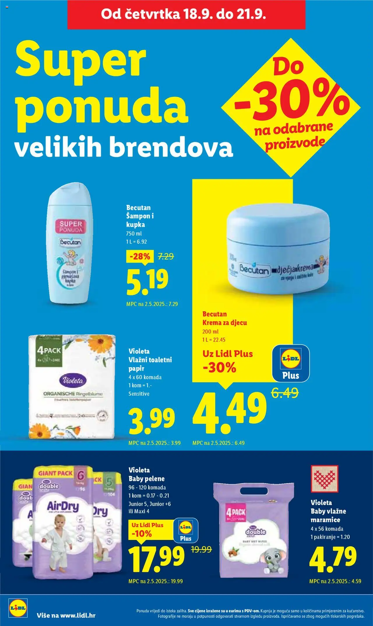 Lidl katalog | vrijedi od 15.09.2025 | Stranica: 74 | Proizvodi: Kupka, Vlažne maramice, Krema, Toaletni papir