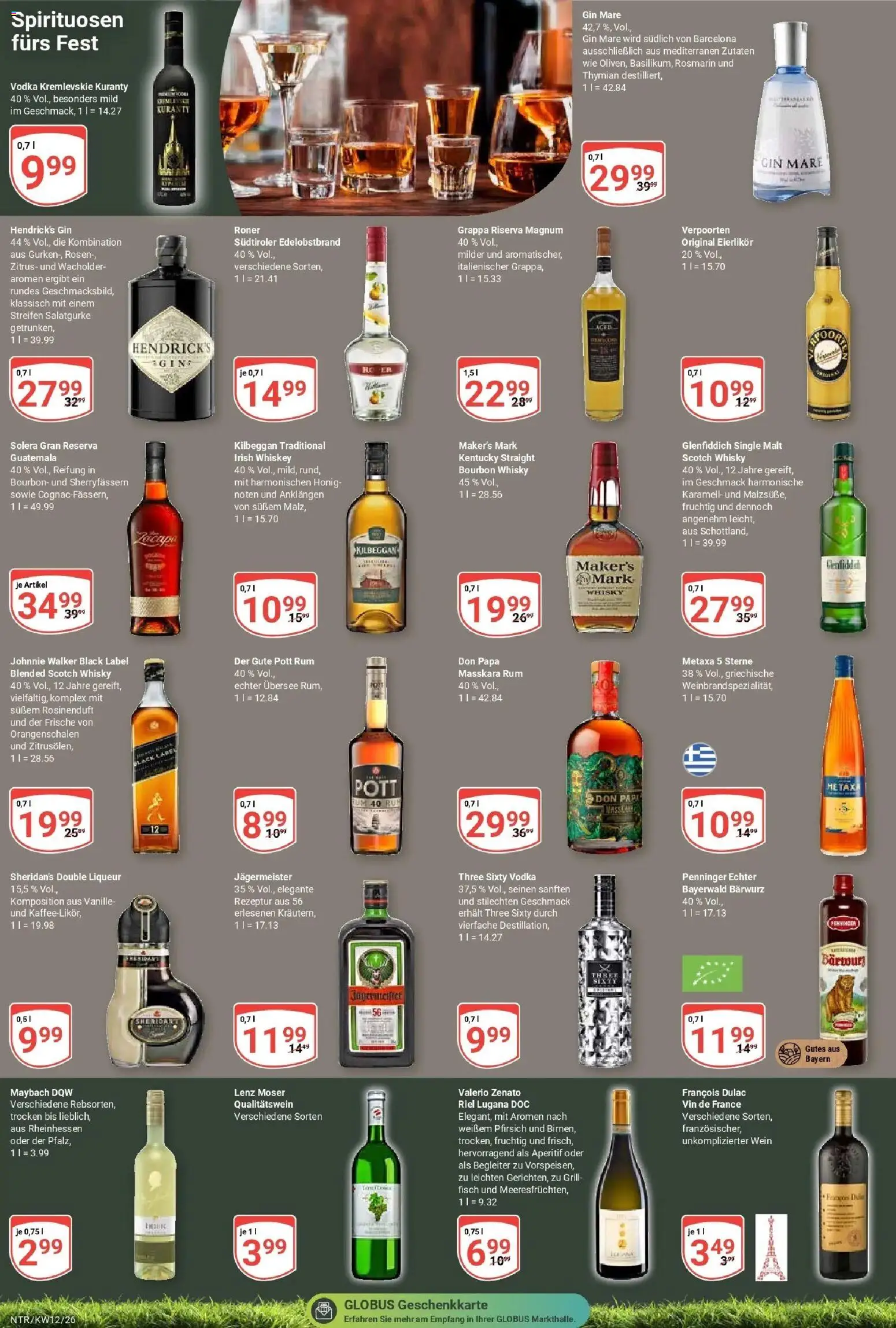Globus prospekt Neutraubling	 – gültig ab 15.03.2026 | Seite: 16 | Produkte: Metaxa, Fisch, Vodka, Bourbon