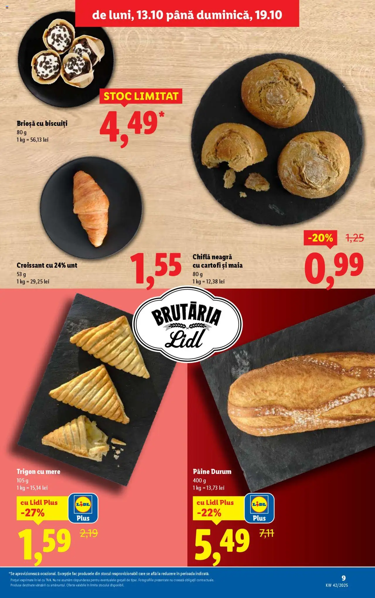 Noul catalog Lidl – valabil de la 13.10.2025 | Pagină: 9 | Produse: Unt, Pâine, Mere, Cartofi