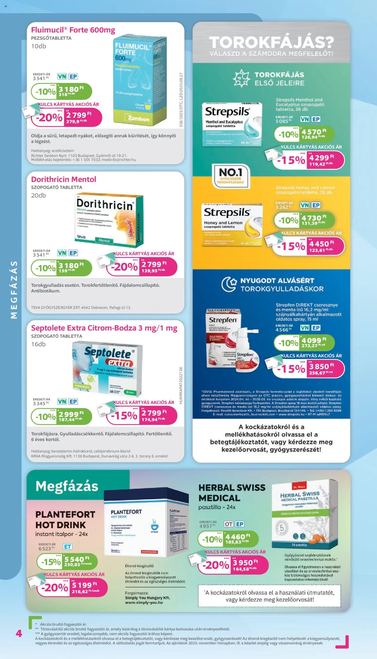 Kulcs Patika akciós ujság - amely érvényes a következő dátumtól: 01.11.2025 | Oldal: 4 | Termékek: Doboz, Pezsgőtabletta, Italpor, Citrom