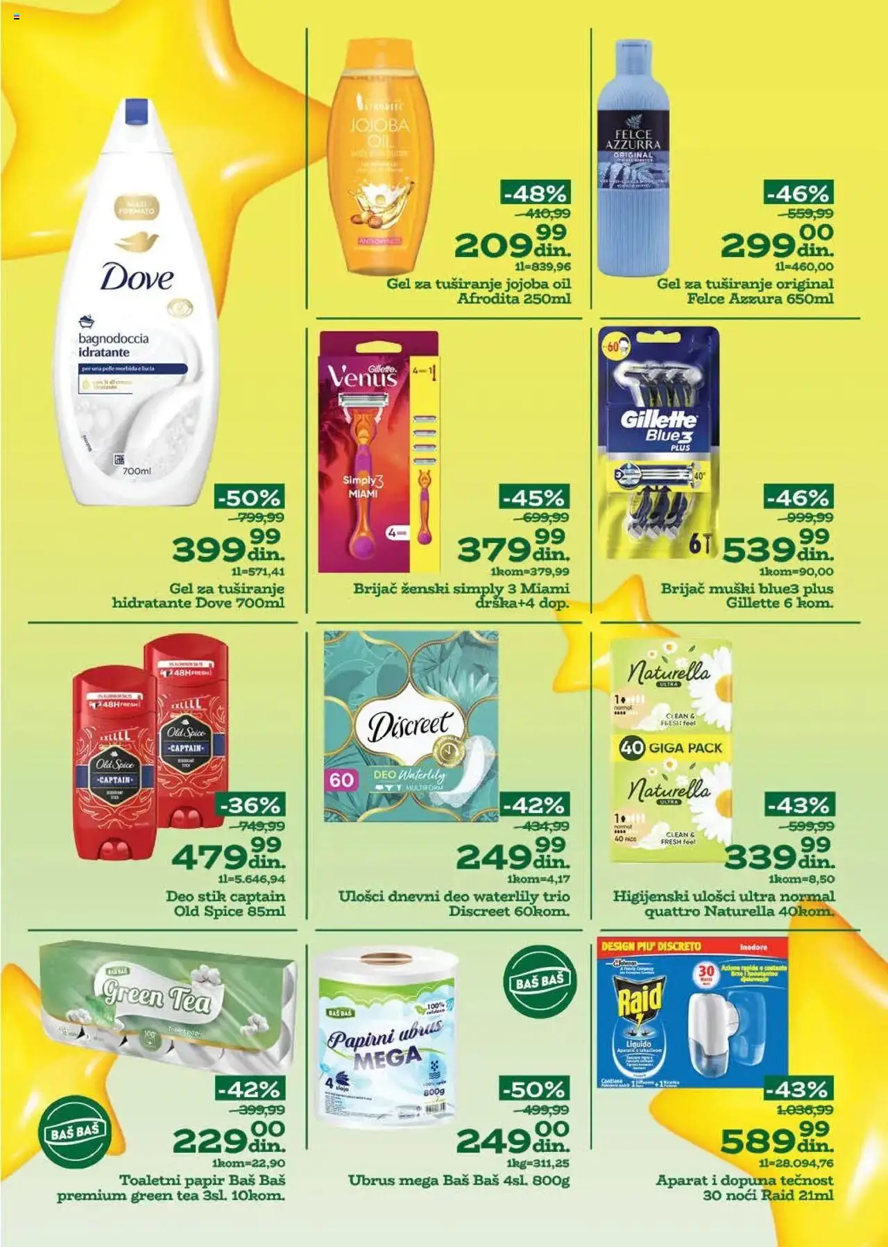 Univerexport katalog - važi od 04.08.2025 | Strana: 12 | Proizvode: Gillette, Felce azzurra, Gel za tuširanje, Dove