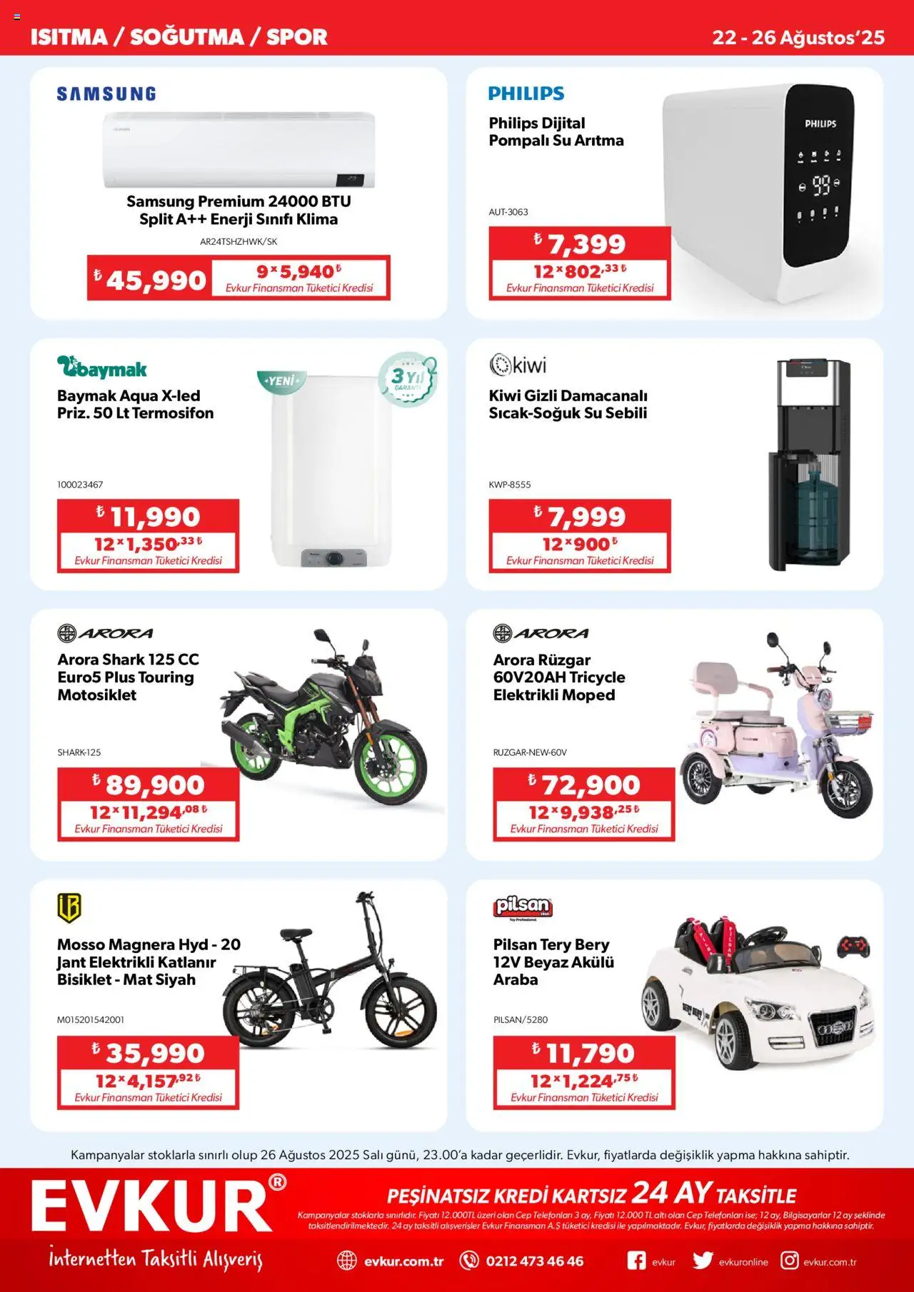 Evkur Katalog - 22.08.2025 tarihinden itibaren geçerlidir | Sayfa: 3 | Ürünler: Su, Su sebili, Klima