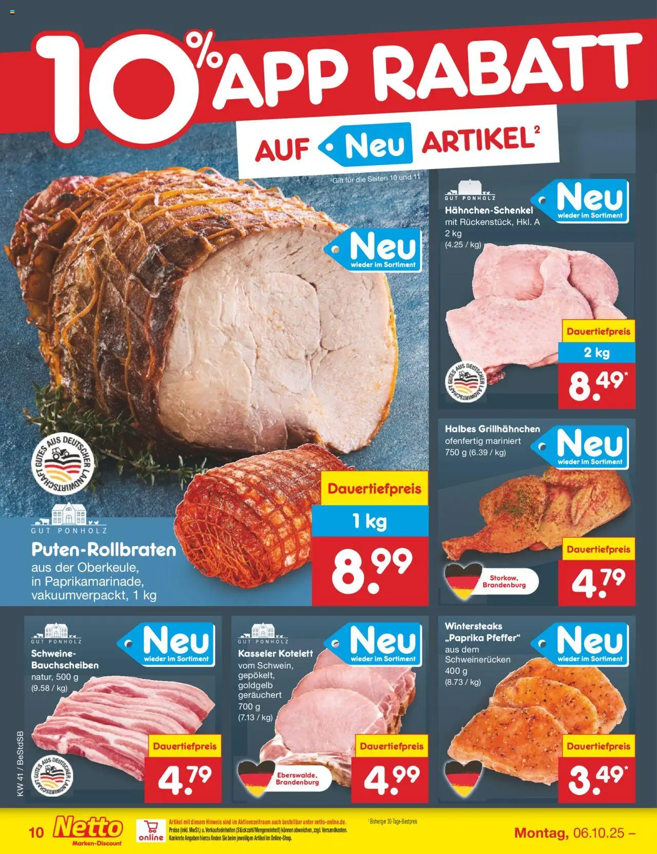Netto Marken-Discount Prospekt 	 – gültig ab 06.10.2025 | Seite: 12 | Produkte: Hahnchenschenkel, Pfeffer, Schweinerucken