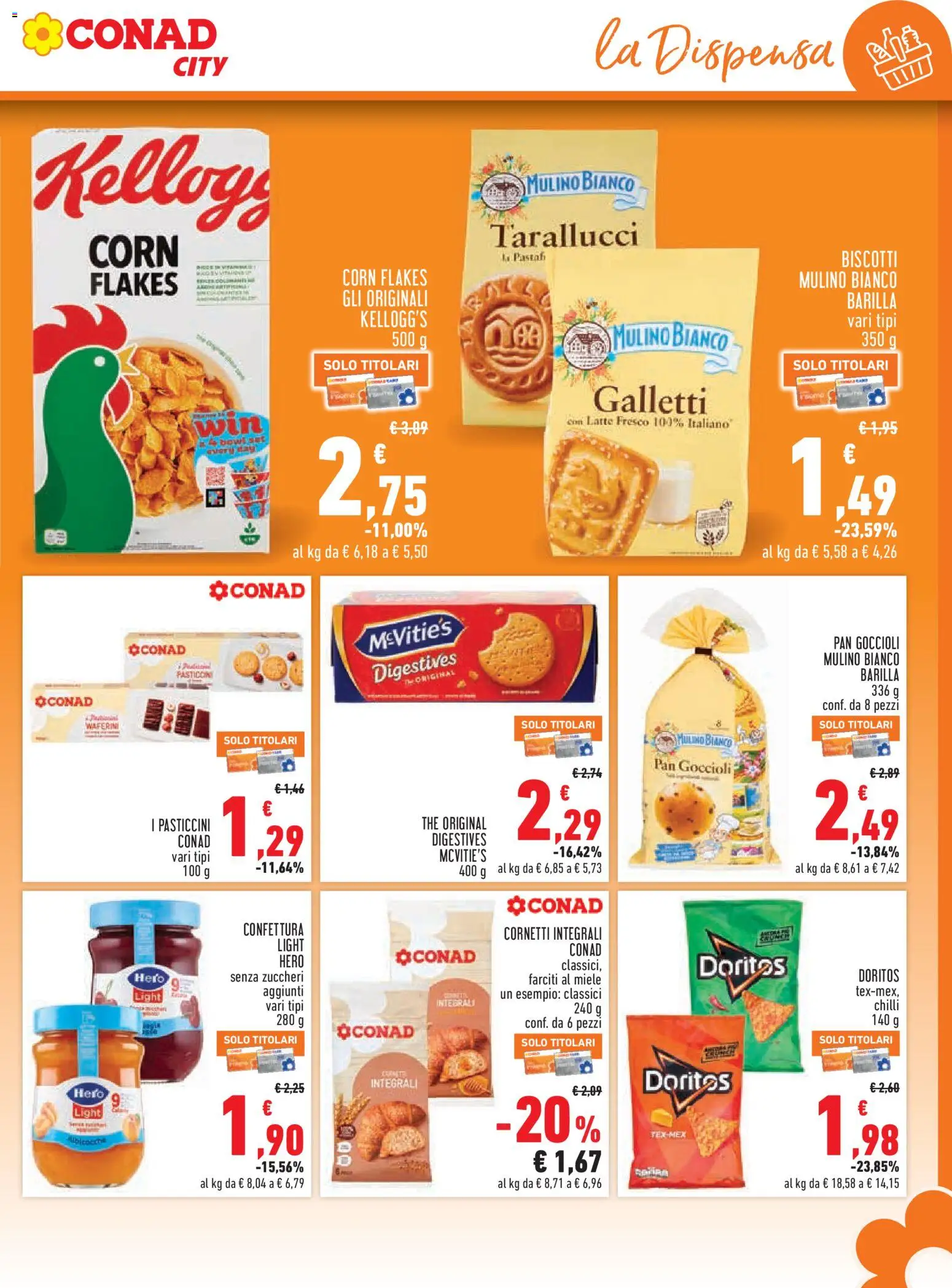Volantino Conad del 23.04.2026 | Pagina: 15 | Prodotti: Biscotti, Latte, The, Miele