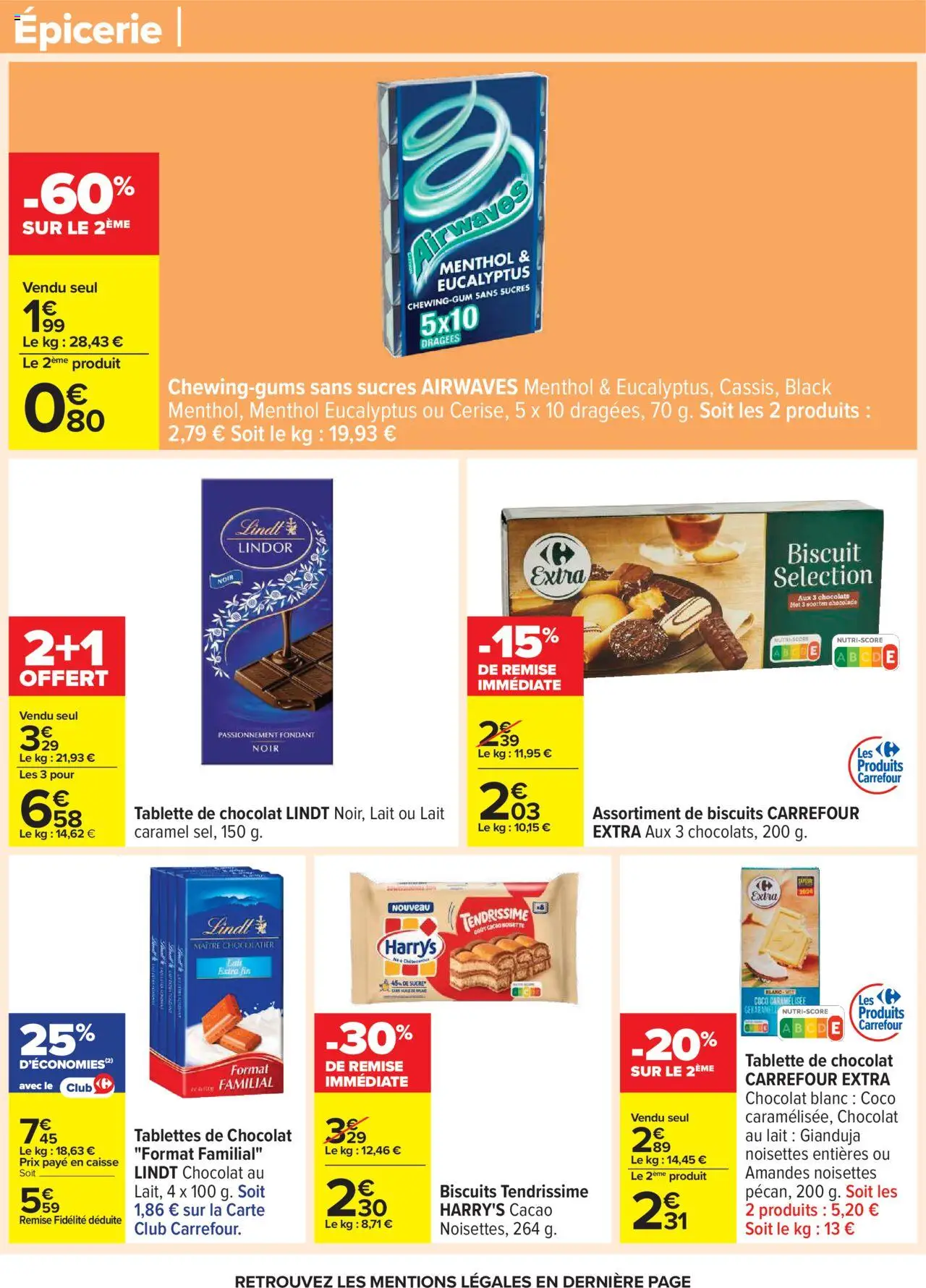 {H1} | Page: 44 | Produits: Tablettes de chocolat, Dragées, Lindt, Biscuits