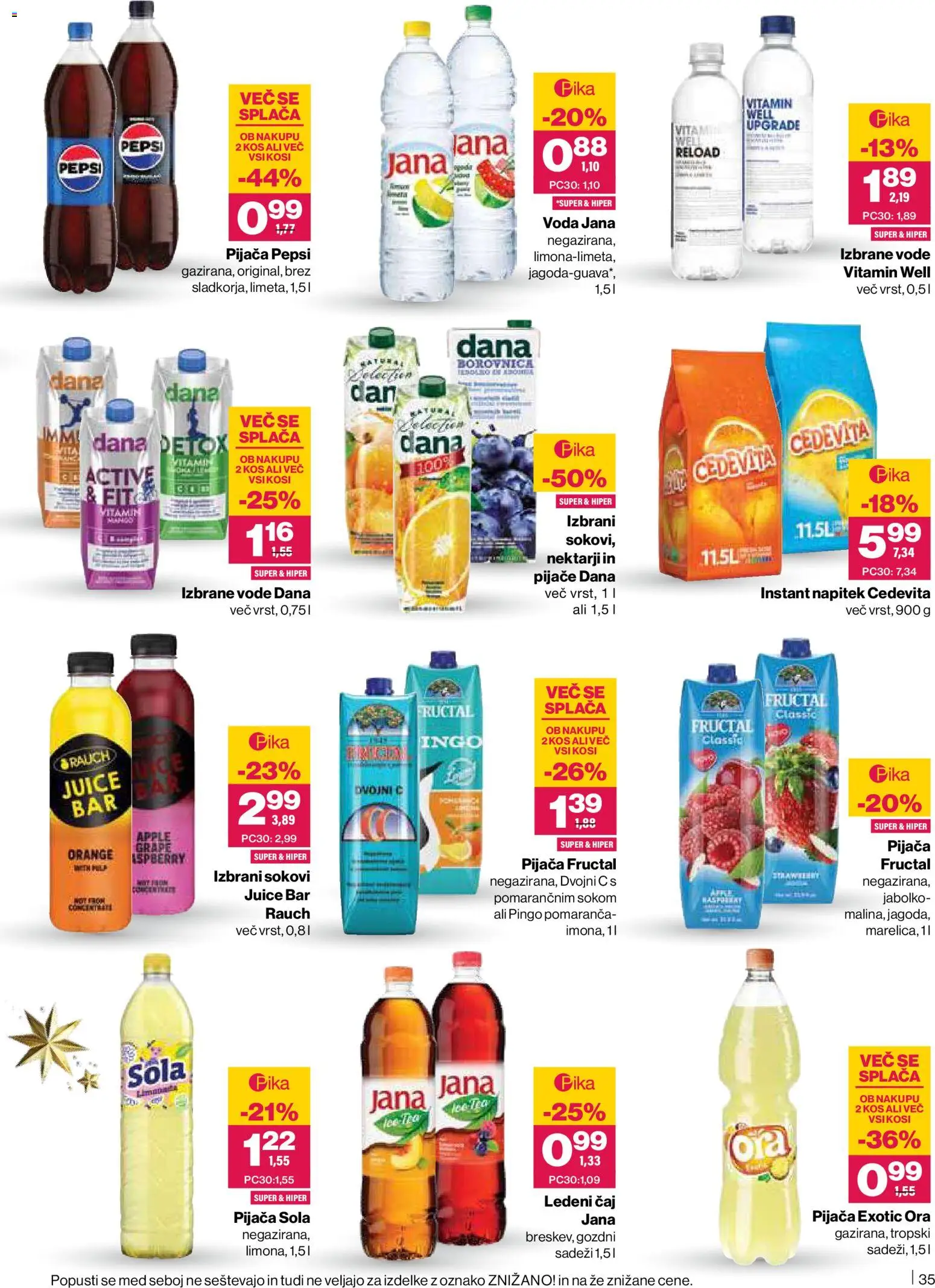 Novi Mercator katalog ponudbe – veljaven od 11.12.2025 | Stran: 35 | Izdelki: Kos, Ledeni čaj, Caj, Voda