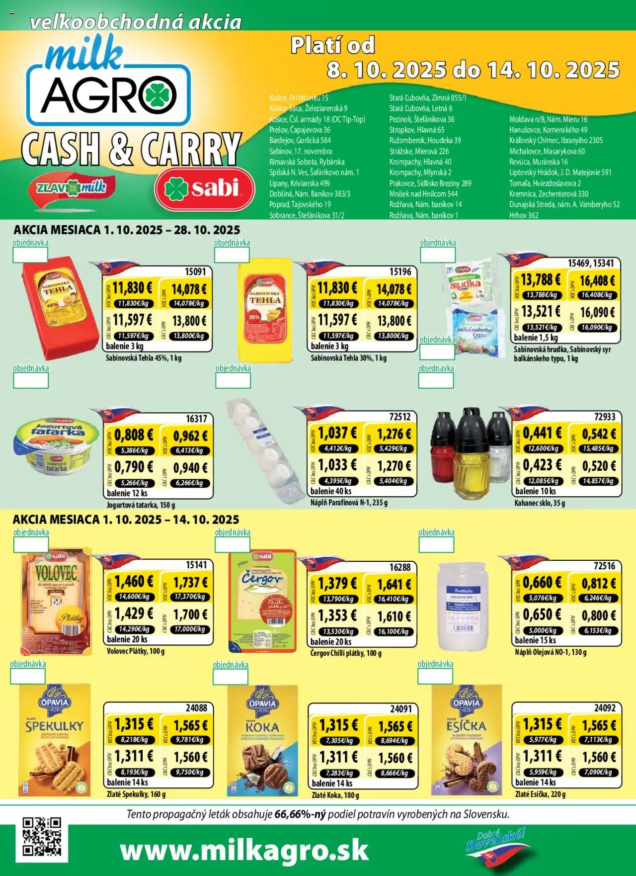 Nové Milk Agro akcie – leták je platný od 08.10.2025 | Strana: 1 | Produkty: Syr, Chilli