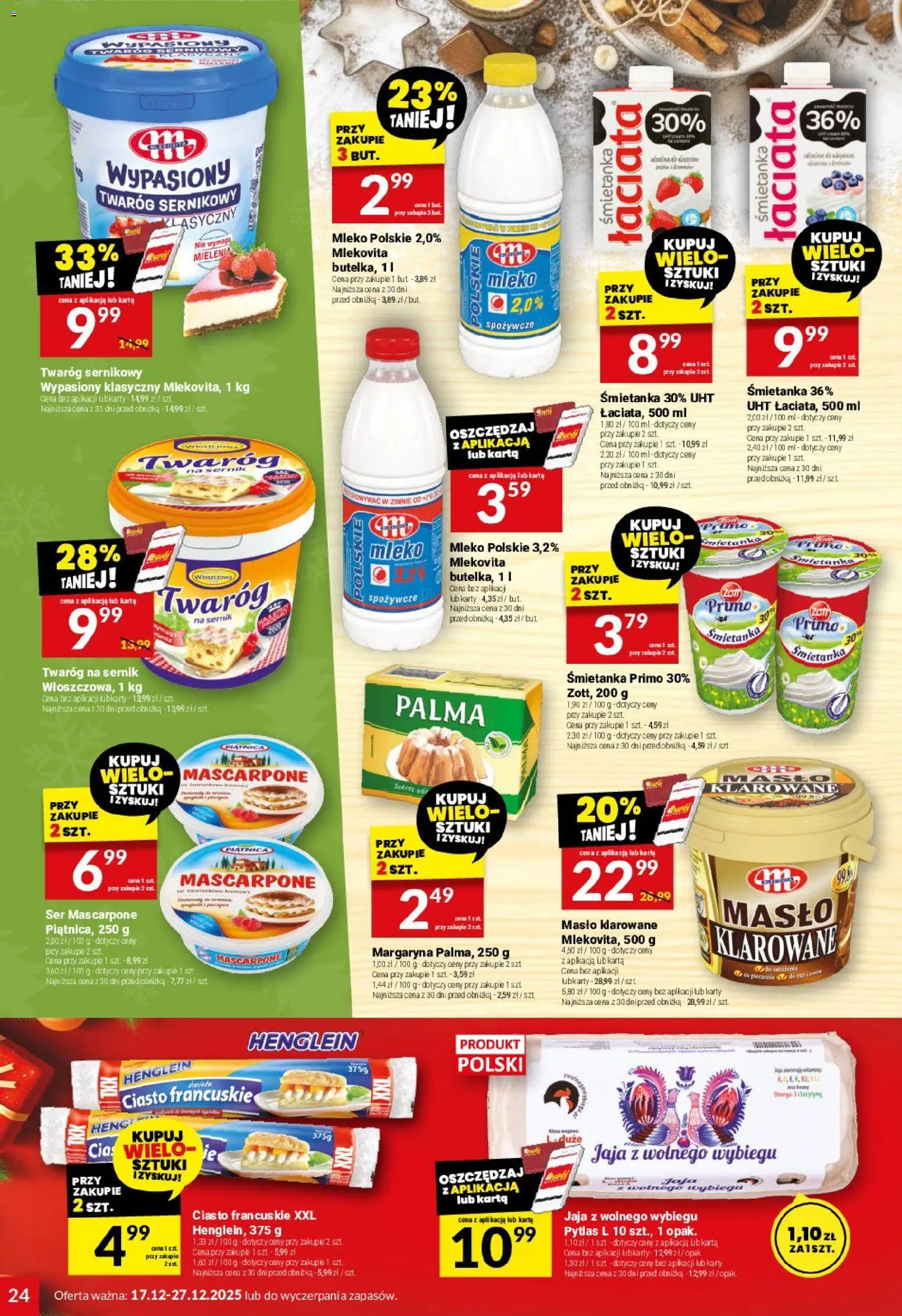 Twój Market Gazetka od 17.12.2025 | Strona: 24 | Produkty: Margaryna, Ser, Ser mascarpone, Twaróg