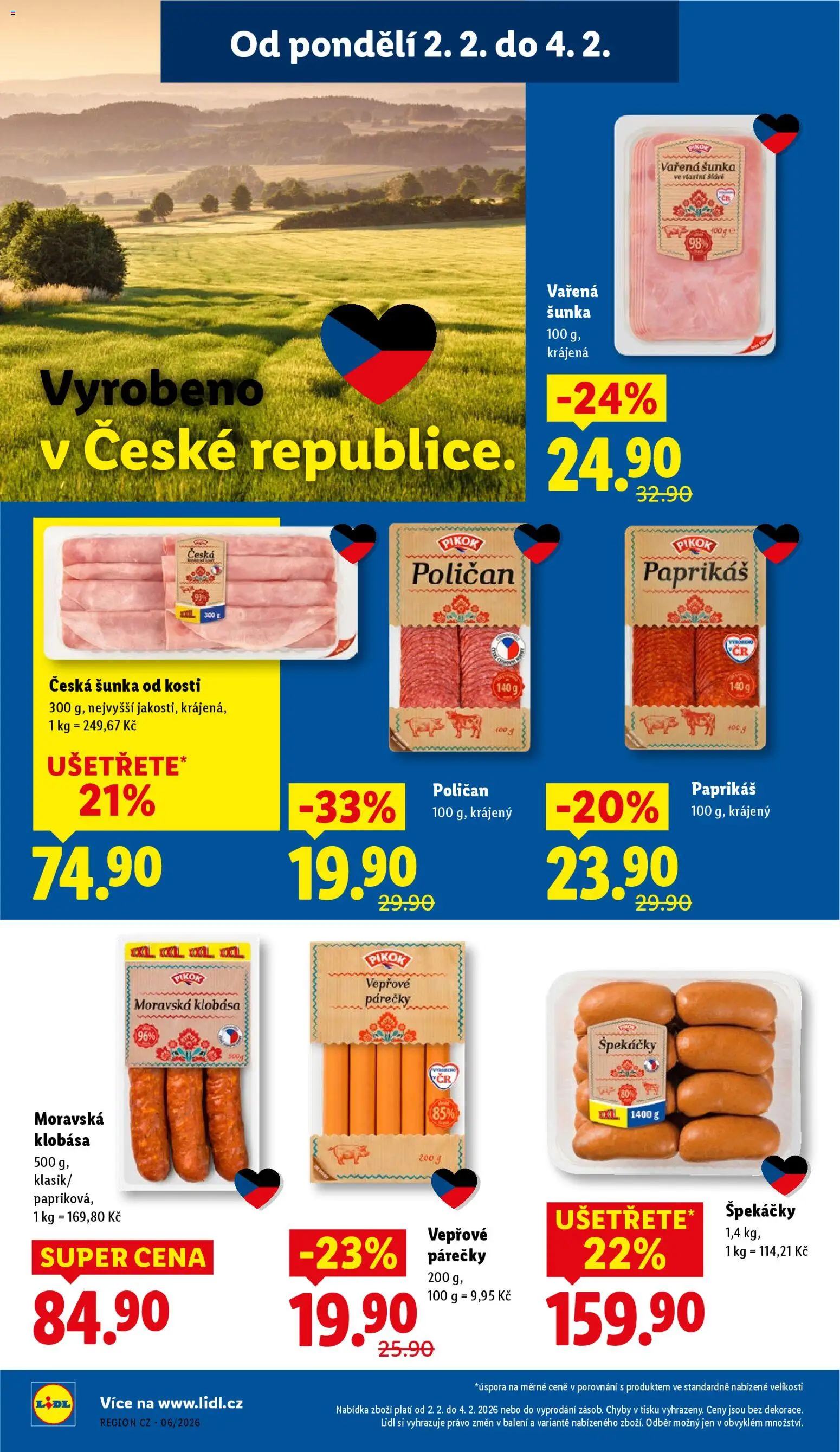 Lidl leták od 02.02.2026 | Strana: 18 | Produkty: Šunka, Špekáčky, Klobása, Pikok