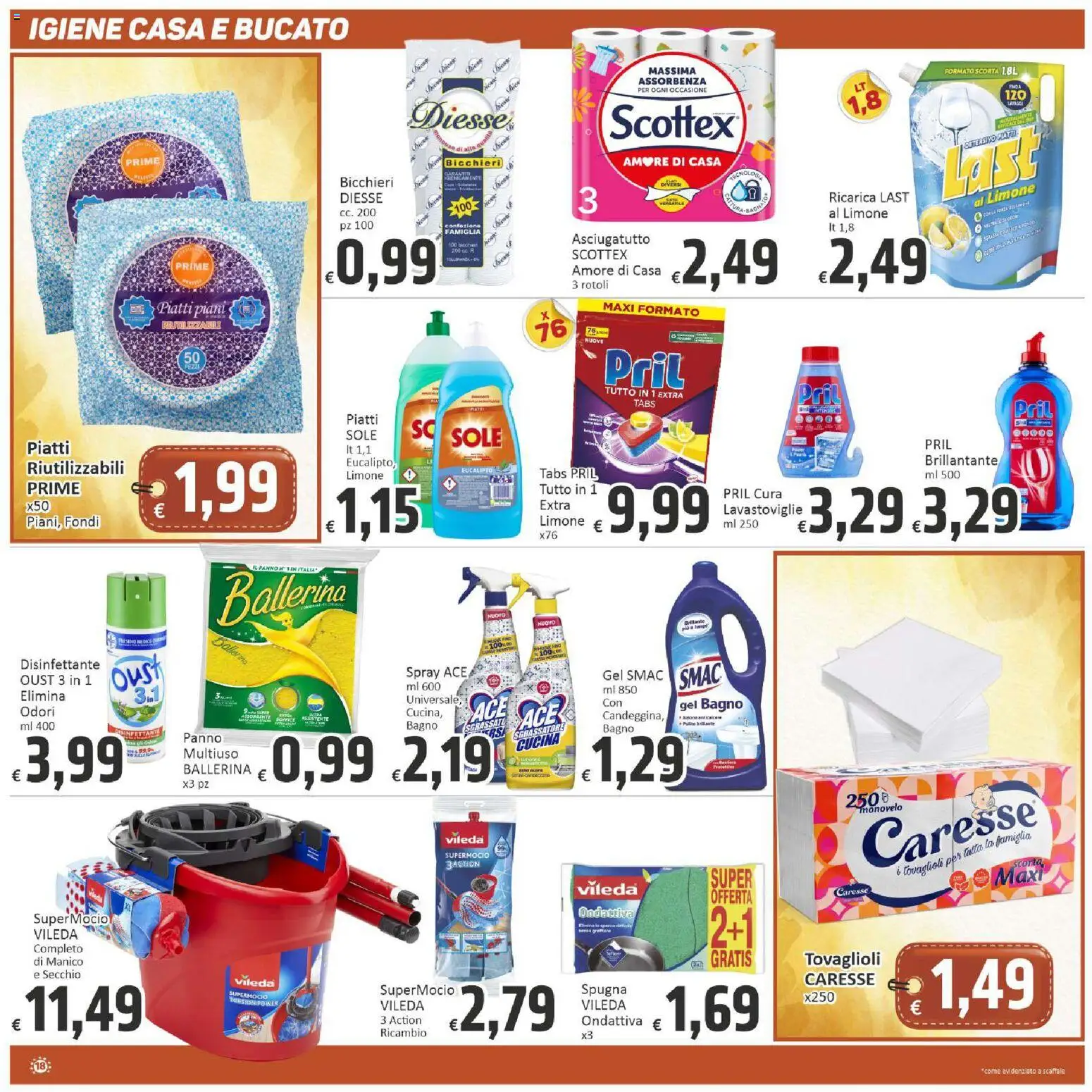 Volantino Paghi Poco del 03.03.2026 | Pagina: 18 | Prodotti: Spugna, Sgrassatore, Scaffale, Bagno