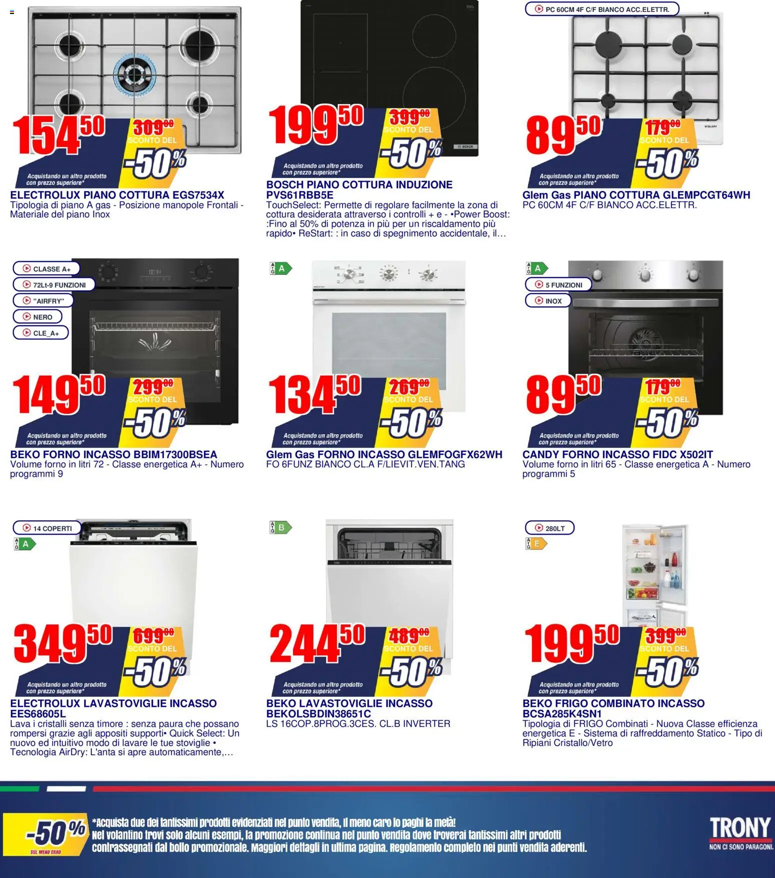 Volantino Trony del 19.02.2026 | Pagina: 4 | Prodotti: Piano cottura, Lavastoviglie, PC, Piano cottura induzione