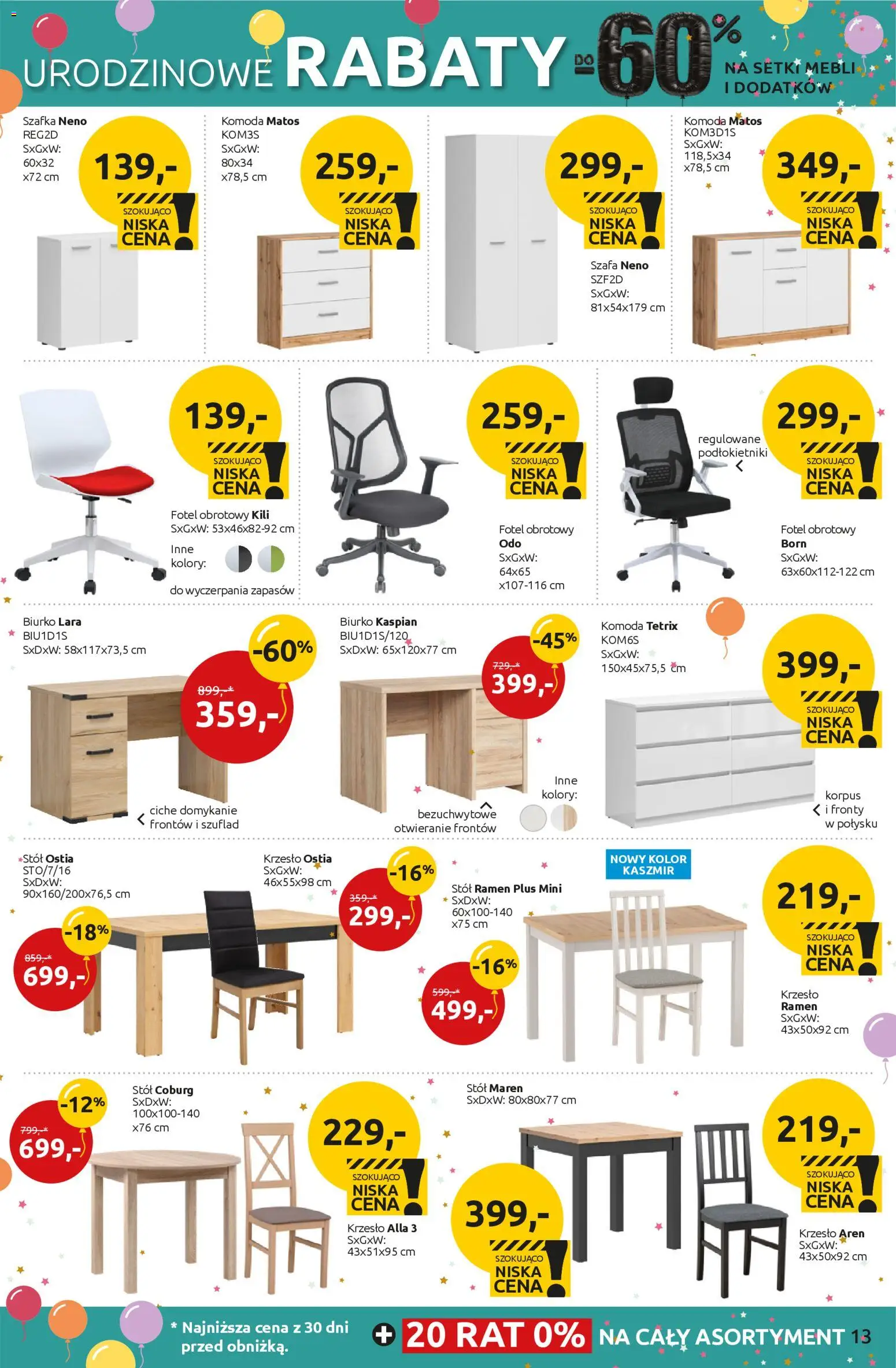 Black Red White promocje od 02.03.2026 | Strona: 13 | Produkty: Szafa, Komoda, Stół, Biurko