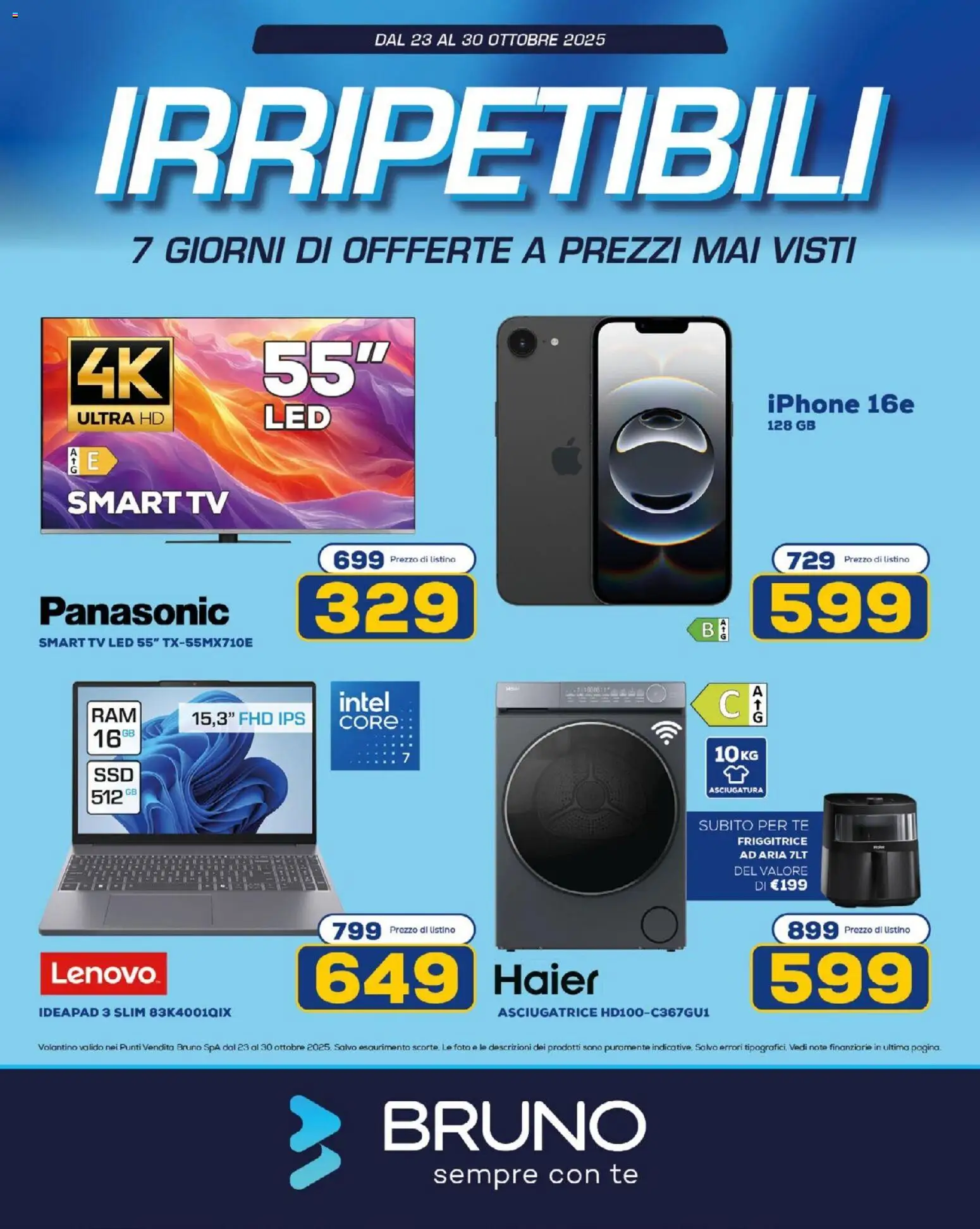 Volantino BRUNO del 23.10.2025 | Pagina: 14 | Prodotti: Friggitrice ad aria, smart TV, TV, Friggitrice