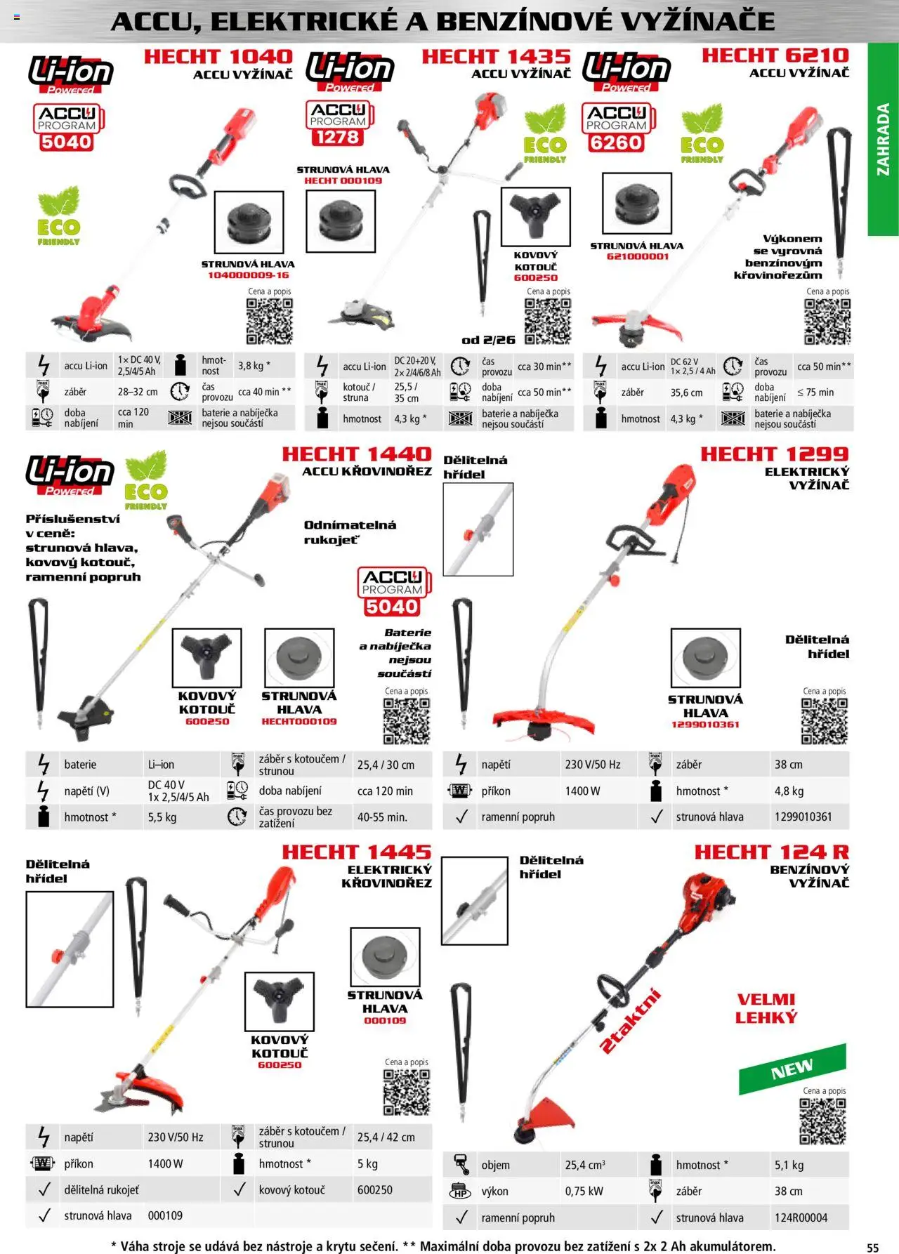 Hecht katalog - Podzim - zima 2025 od 01.09.2025 | Strana: 55 | Produkty: Zahrada, Hecht, Váha, Křovinořez