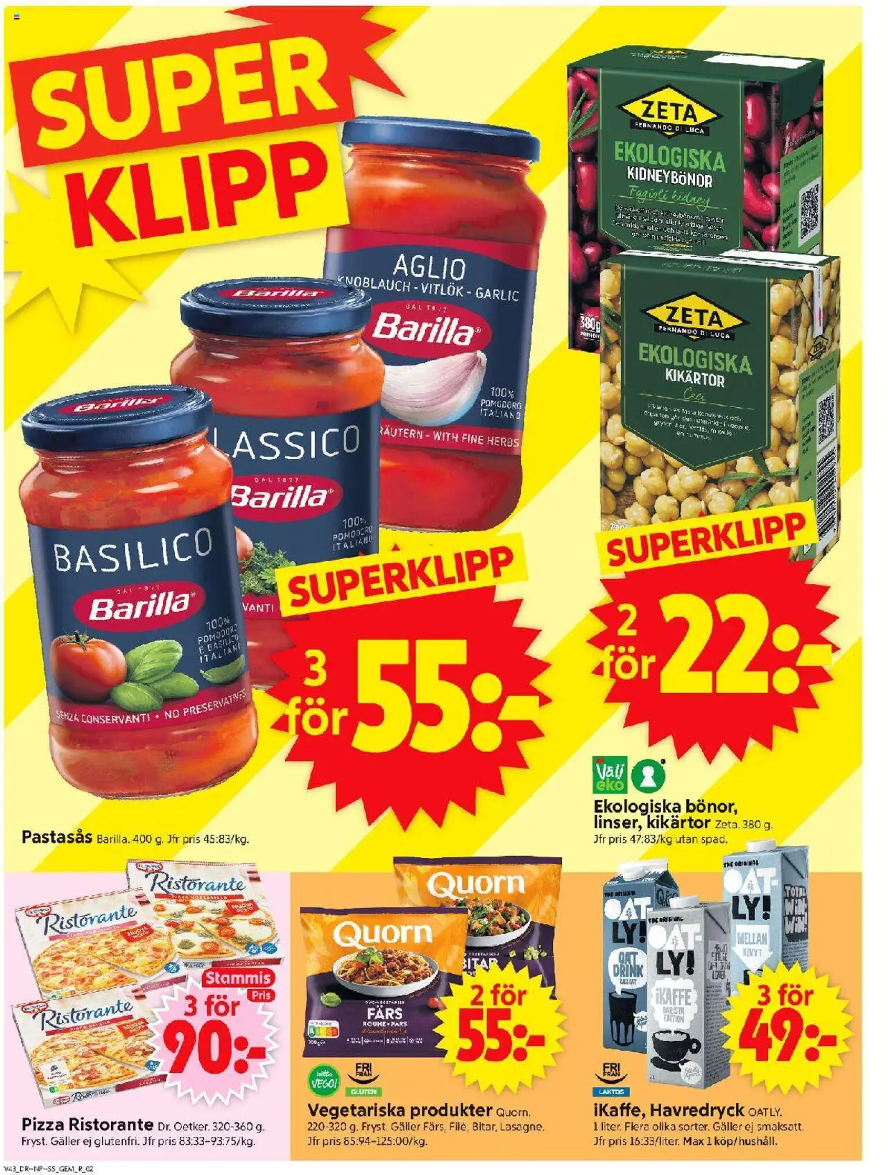 ICA Supermarket reklamblad aktuell från 20.10.2025 | Sida: 2 | Produkter: Kikärtor, Havredryck, Pizza, Vitlök