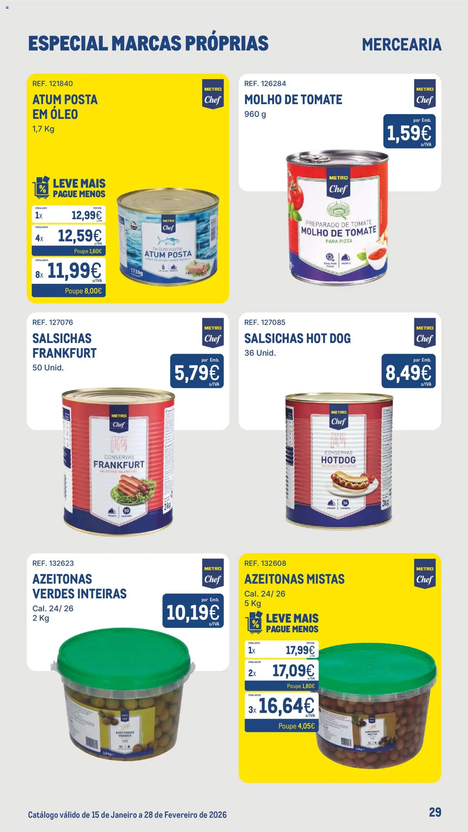 Makro Especial Marcas Próprias  │ válido de 15.01.2026 | Página: 29 | Produtos: Atum, Azeitonas, Pizza, Tomate
