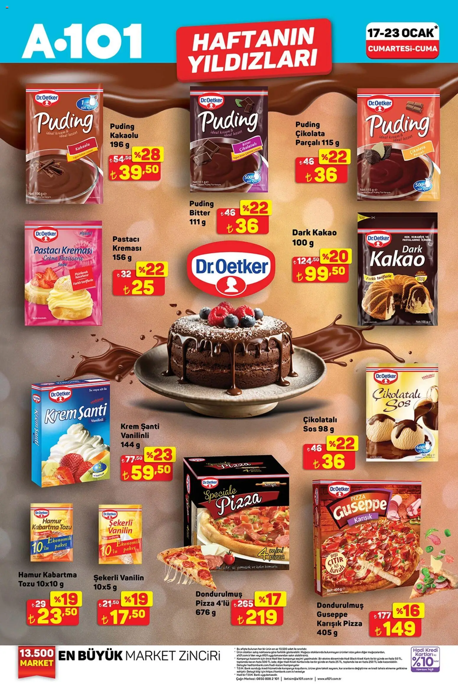 A101 Katalog - 17.01.2026 tarihinden itibaren geçerlidir | Sayfa: 4 | Ürünler: Krem, Çikolata, Pizza, Su