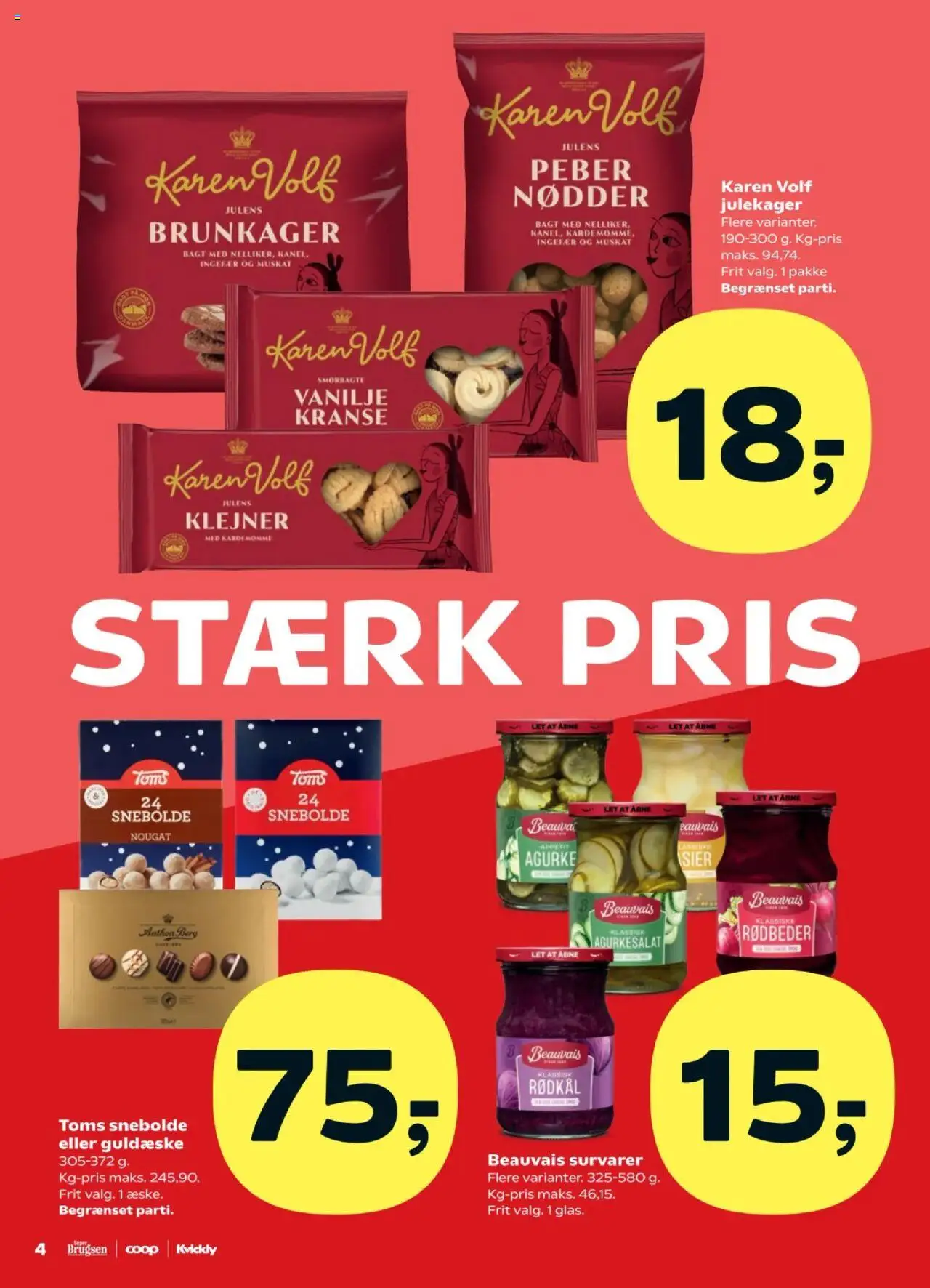 Super Brugsen tilbudsavis – gyldig fra 24.10.2025 | Side: 4 | Produkter: Brunkager, Ingefær, Kardemomme, Nougat