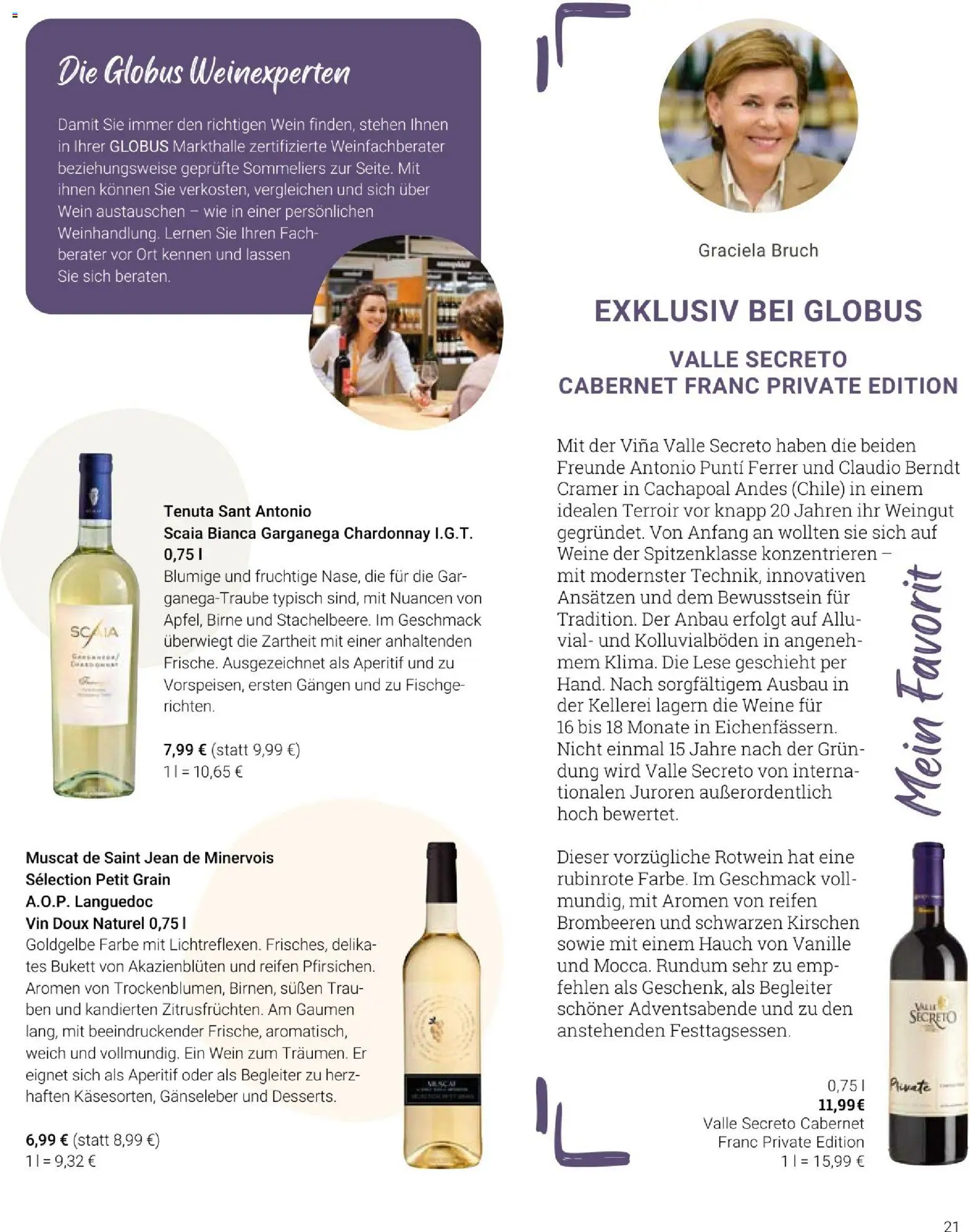 Globus Mio Magazin – gültig ab 01.12.2025 | Seite: 21 | Produkte: Rotwein, Kirschen, Birne, Wein