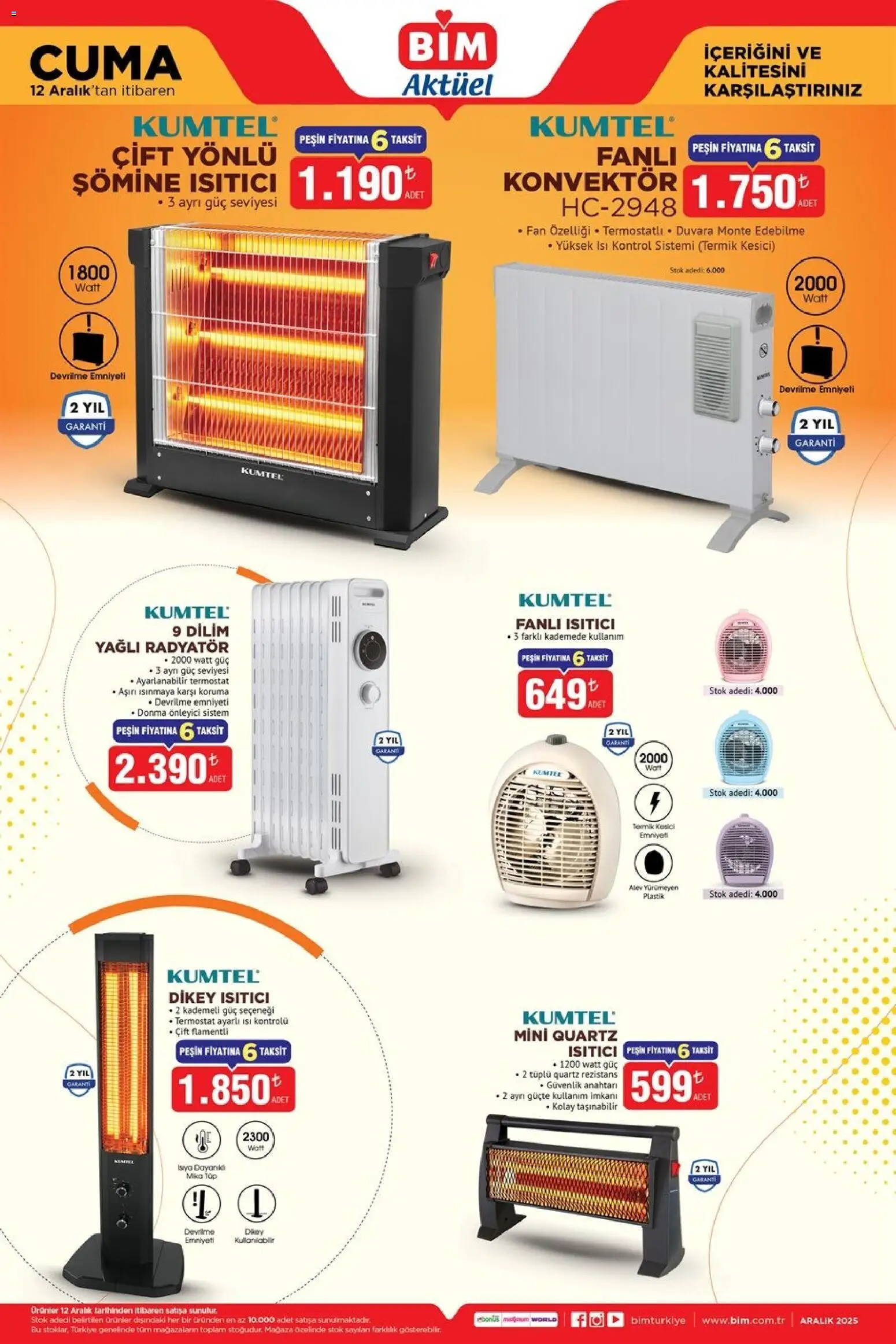 BİM Katalog Cuma - 12.12.2025 tarihinden itibaren geçerlidir | Sayfa: 1 | Ürünler: Radyatör, Kesici, Fan
