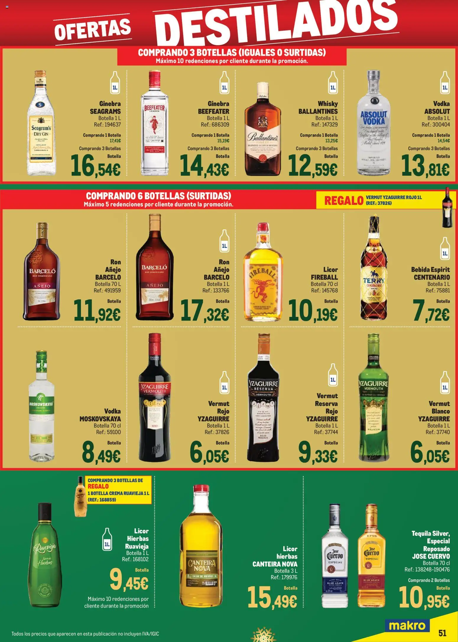 Makro - Precios Especial Sur │ válido desde el 09.12.2025 | Página: 51 | Productos: Licor, Ginebra, Crema, Vodka