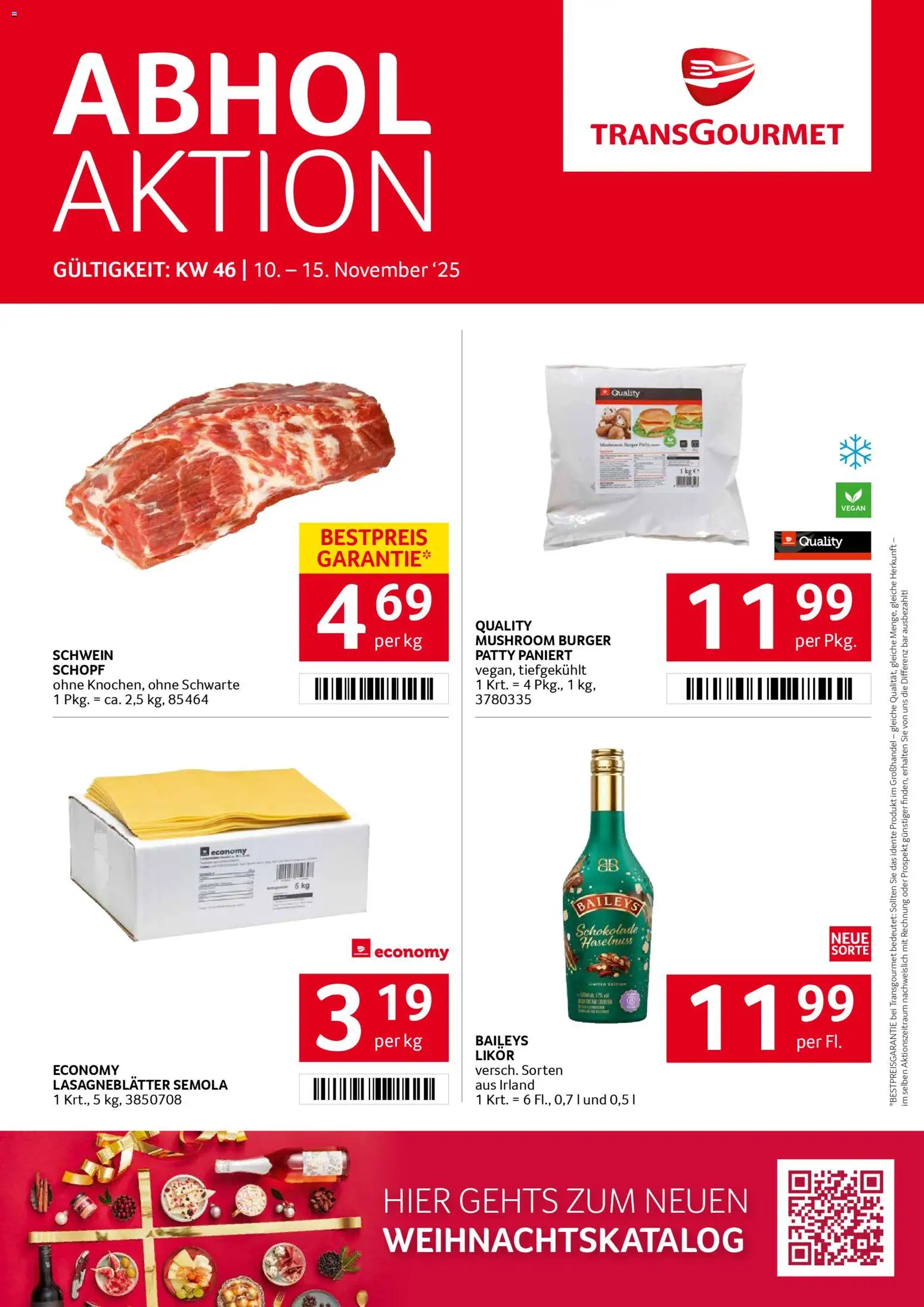 Transgourmet Flugblatt gültig ab 10.11.2025 | Seite: 1 | Produkte: Schokolade