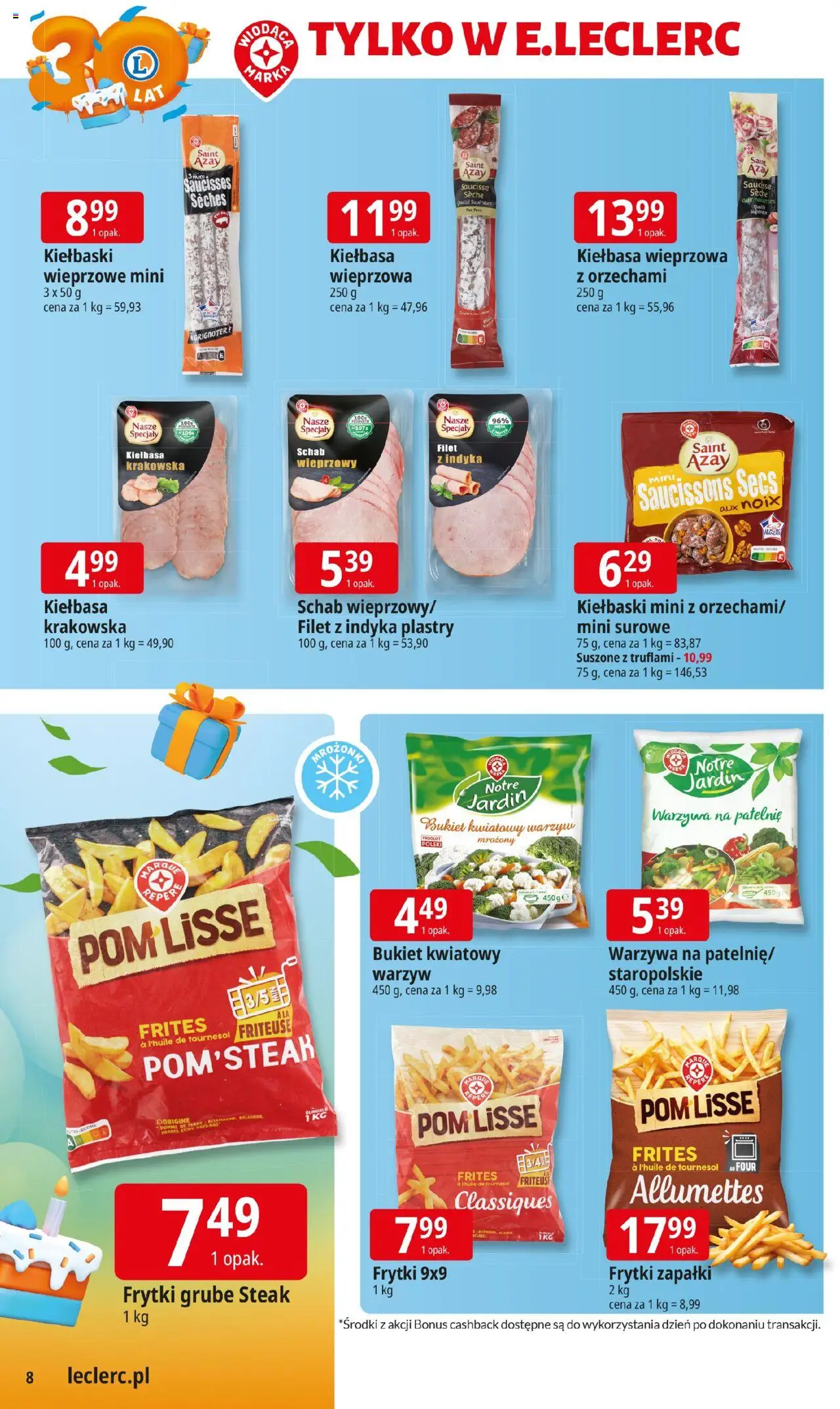 E.Leclerc Gazetka od 06.10.2025 | Strona: 8 | Produkty: Kiełbasa, Warzywa na patelnie, Patelnie, Warzywa