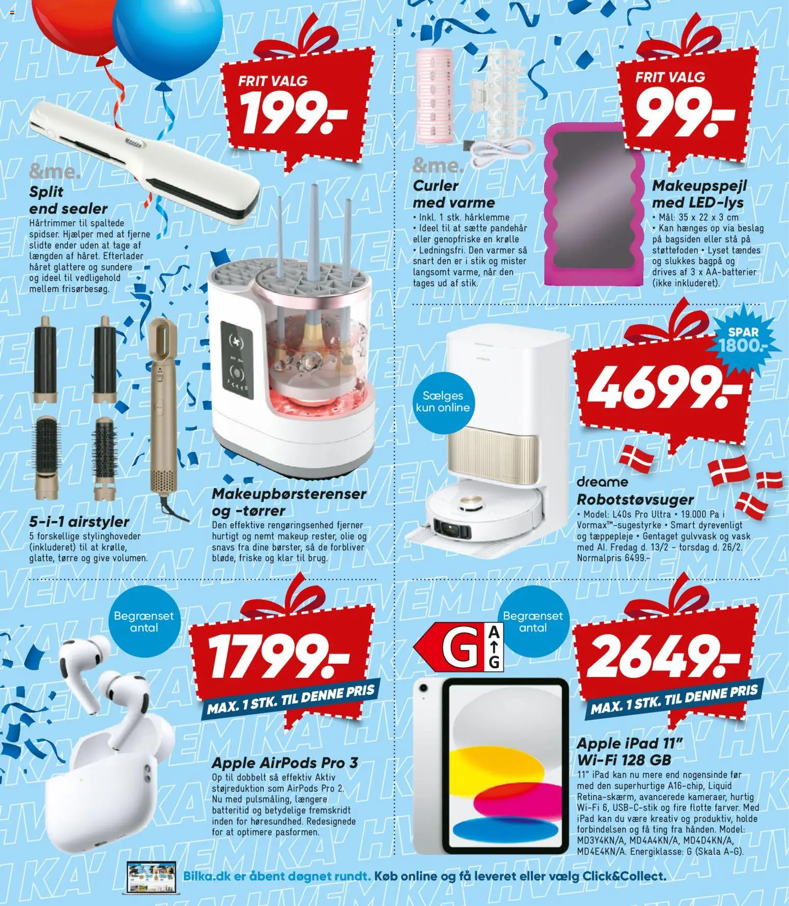 Bilka tilbudsavis – gyldig fra 13.02.2026 | Side: 21 | Produkter: Robotstøvsuger, Stik, Airpods, Søm