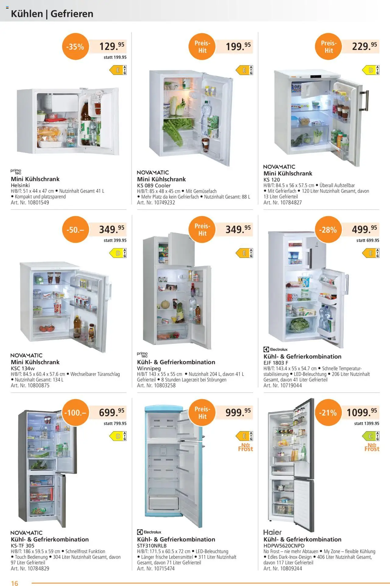 Fust Aktionen – gültig ab 20.10.2025 | Seite: 16 | Produkte: Kühlschrank