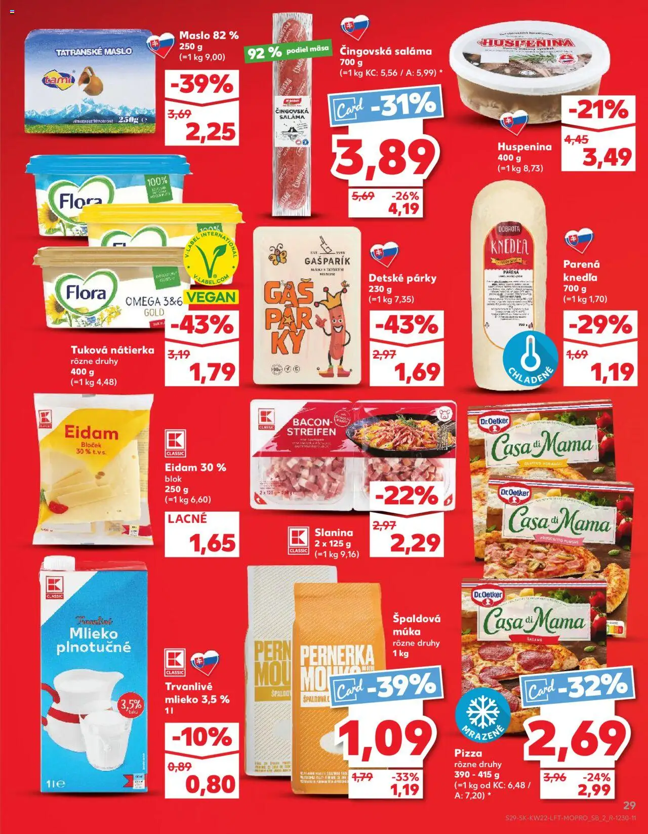 Nové Kaufland akcie – leták je platný od 29.05.2025 | Strana: 29 | Produkty: Mlieko, Eidam, Párky, Flora