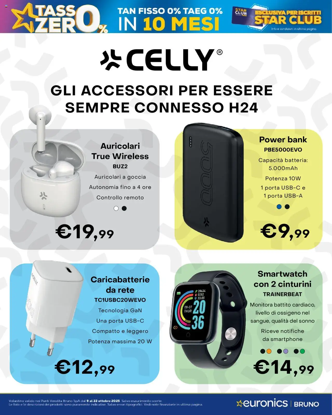 Volantino Euronics del 09.10.2025 | Pagina: 3 | Prodotti: Auricolari, Power bank, Smartphone, Caricabatterie