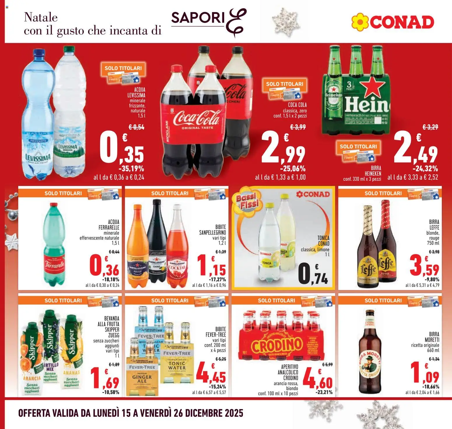 Volantino Conad del 15.12.2025 | Pagina: 20 | Prodotti: Acqua, Limone, Bibite, Ferrarelle