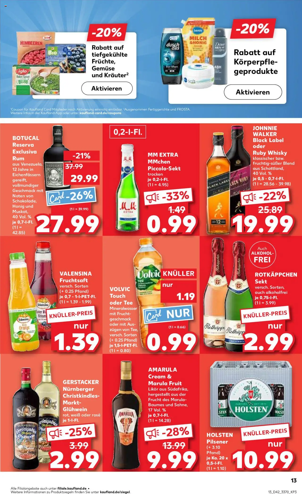 Kaufland Prospekt 	 – gültig ab 16.10.2025 | Seite: 13 | Produkte: Himbeeren, Mineralwasser, Deodorant, Johnnie walker