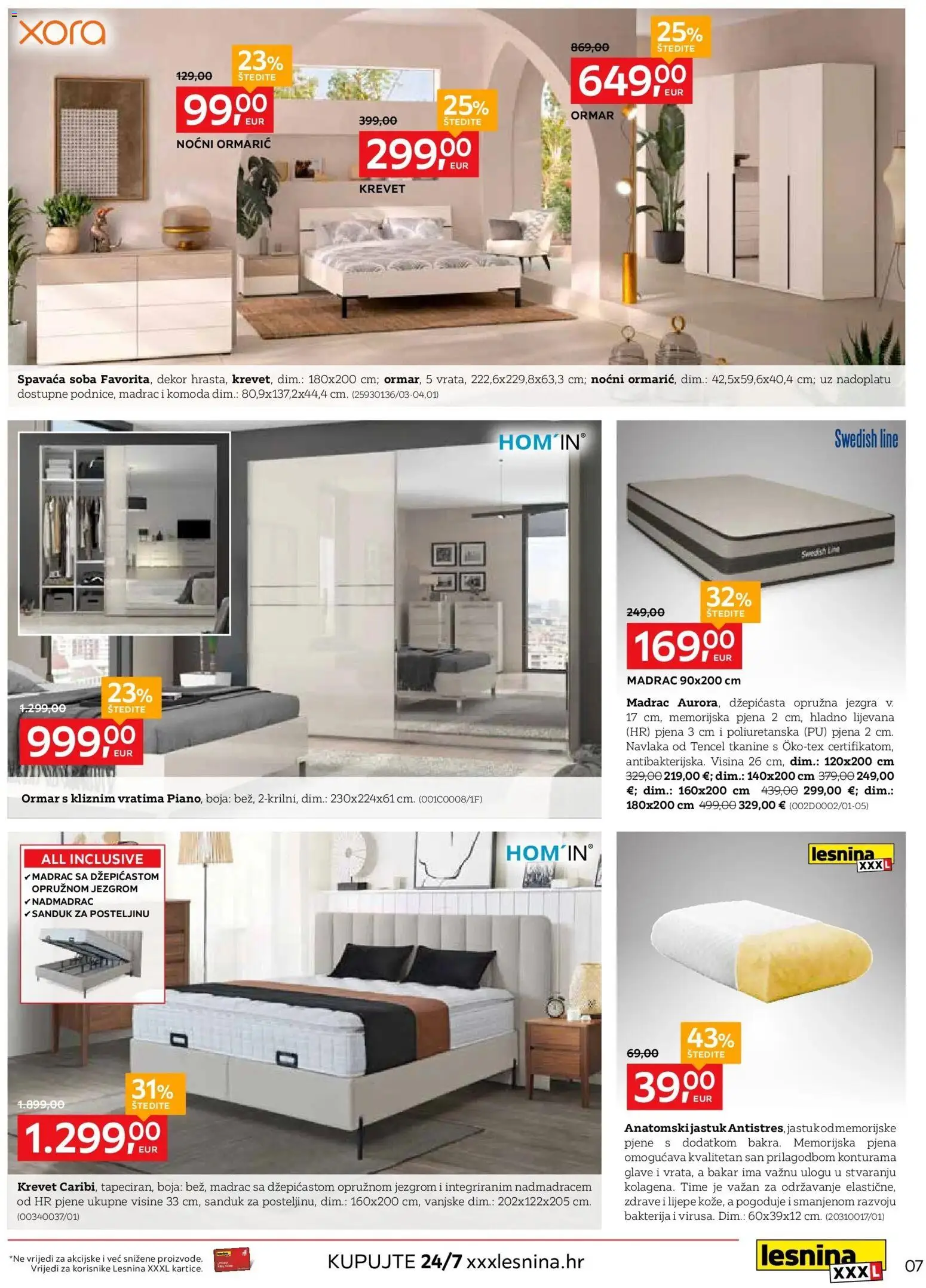 Lesnina katalog | vrijedi od 30.03.2026 | Stranica: 7 | Proizvodi: Krevet, Jastuk, Noćni ormarić, Nadmadrac